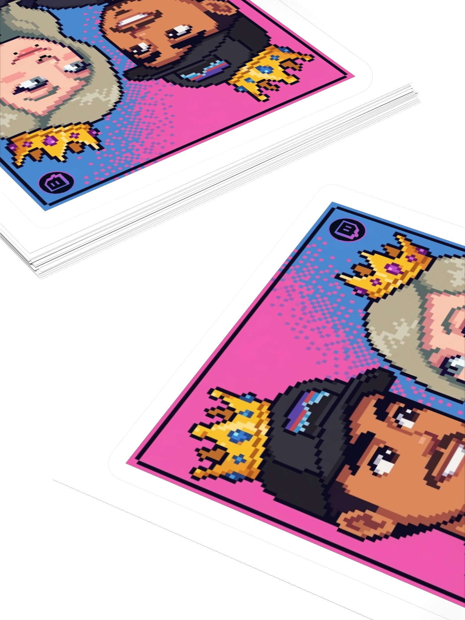 King & Queen Pixel-Art Kiss Cut Stickers product image (11)