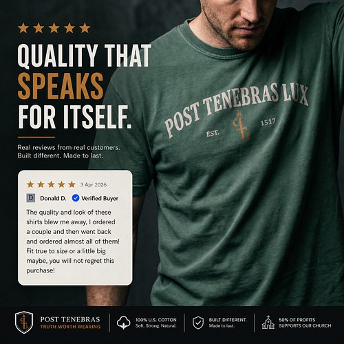 Most Christian shirts feel cheap. This one doesn't.

Here’s what one customer said after buying:

“The quality and look blew ...