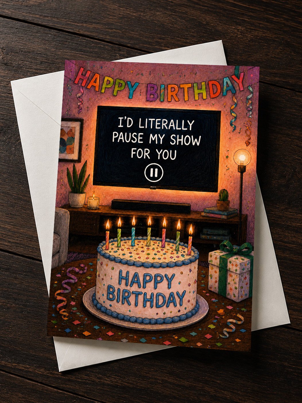 I'd Pause My Show For You: Funny Happy Birthday Greeting Card product image (1)