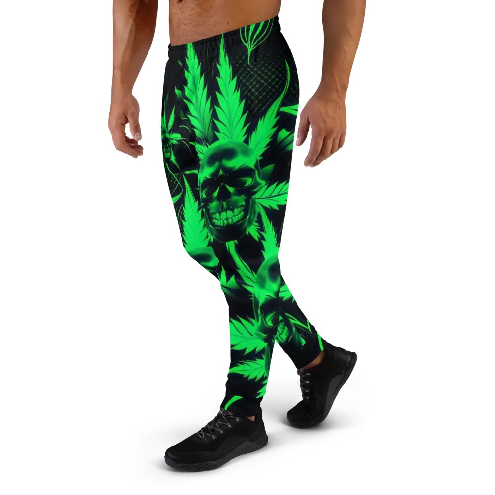 Glowing Green Skulls Men's Joggers product image (1)