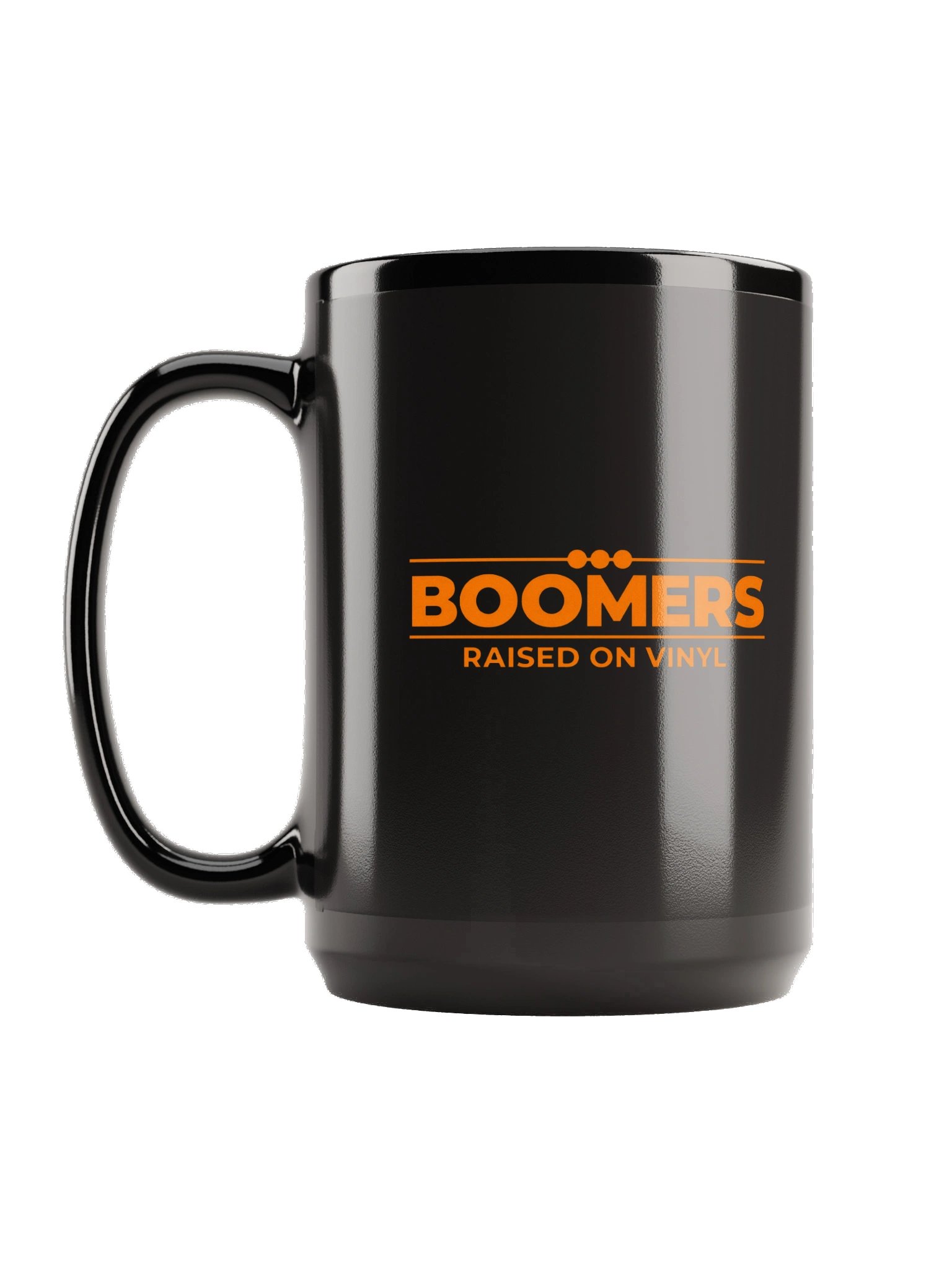 Baby Boomers: Raised on Vinyl | 15 oz Black Glossy Mug product image (1)