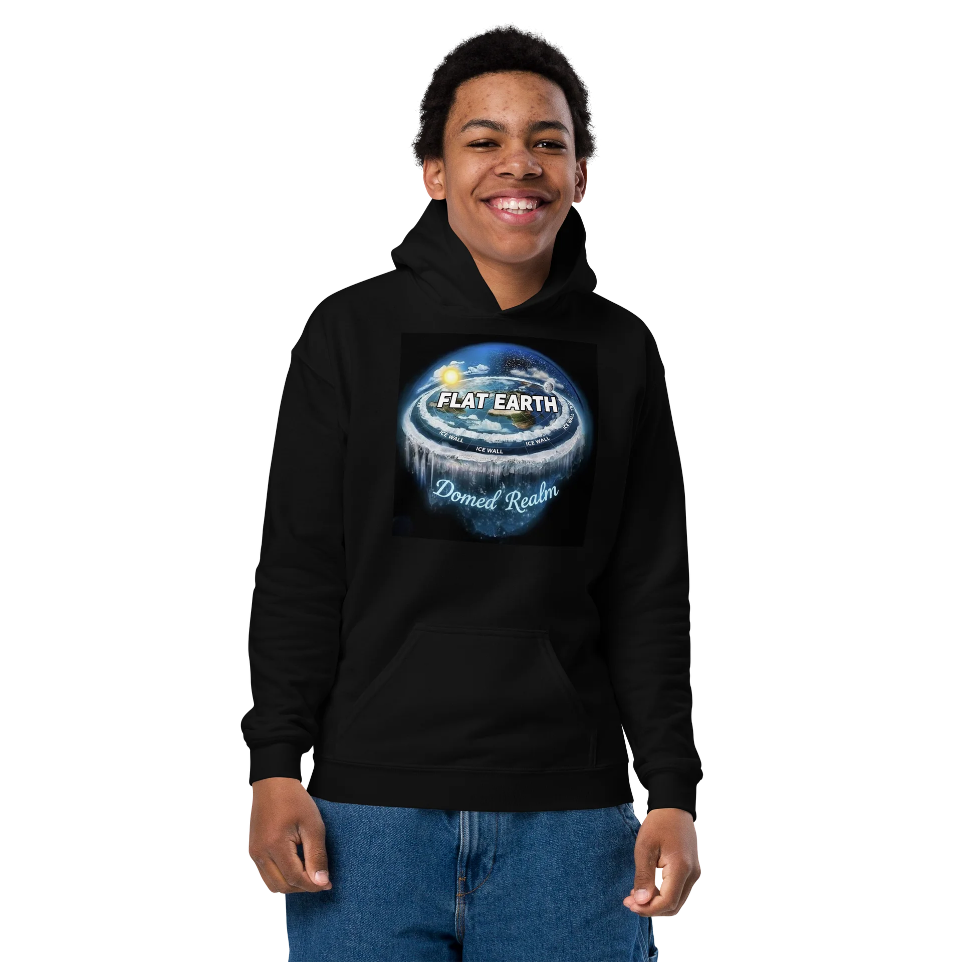 Domed Realm Flat Earth Kids Hoodie product image (2)