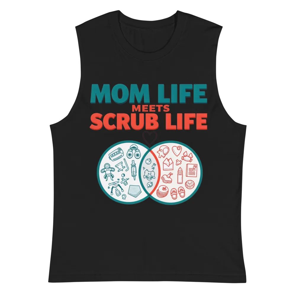 Mom Life Meets Scrub Life Muscle Tank product image (3)
