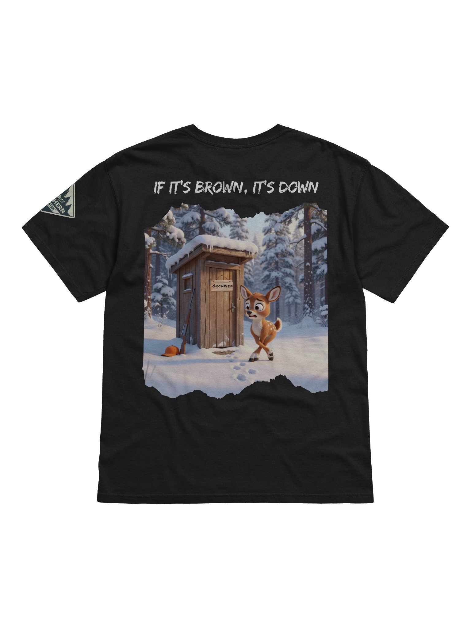 If It’s Brown, It’s Down — Funny Winter Deer Hunting T-Shirt product image (3)