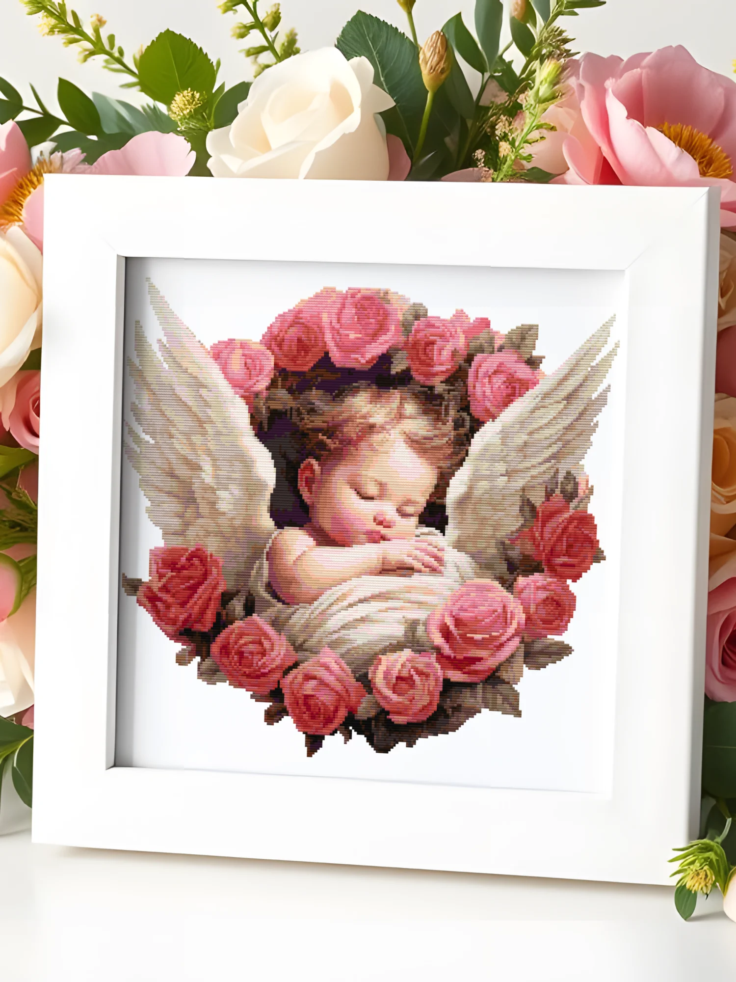 Baby Rose Angel Cross Stitch Pattern product image (6)