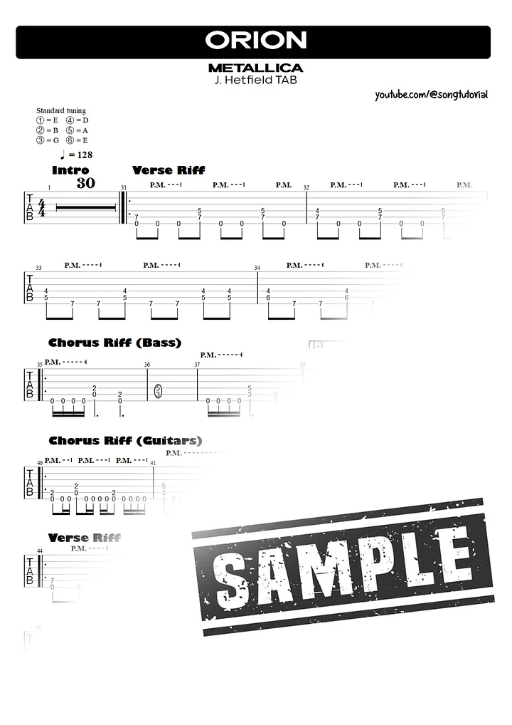 Orion | PDF Tab + Guitar Pro | Metallica product image (2)