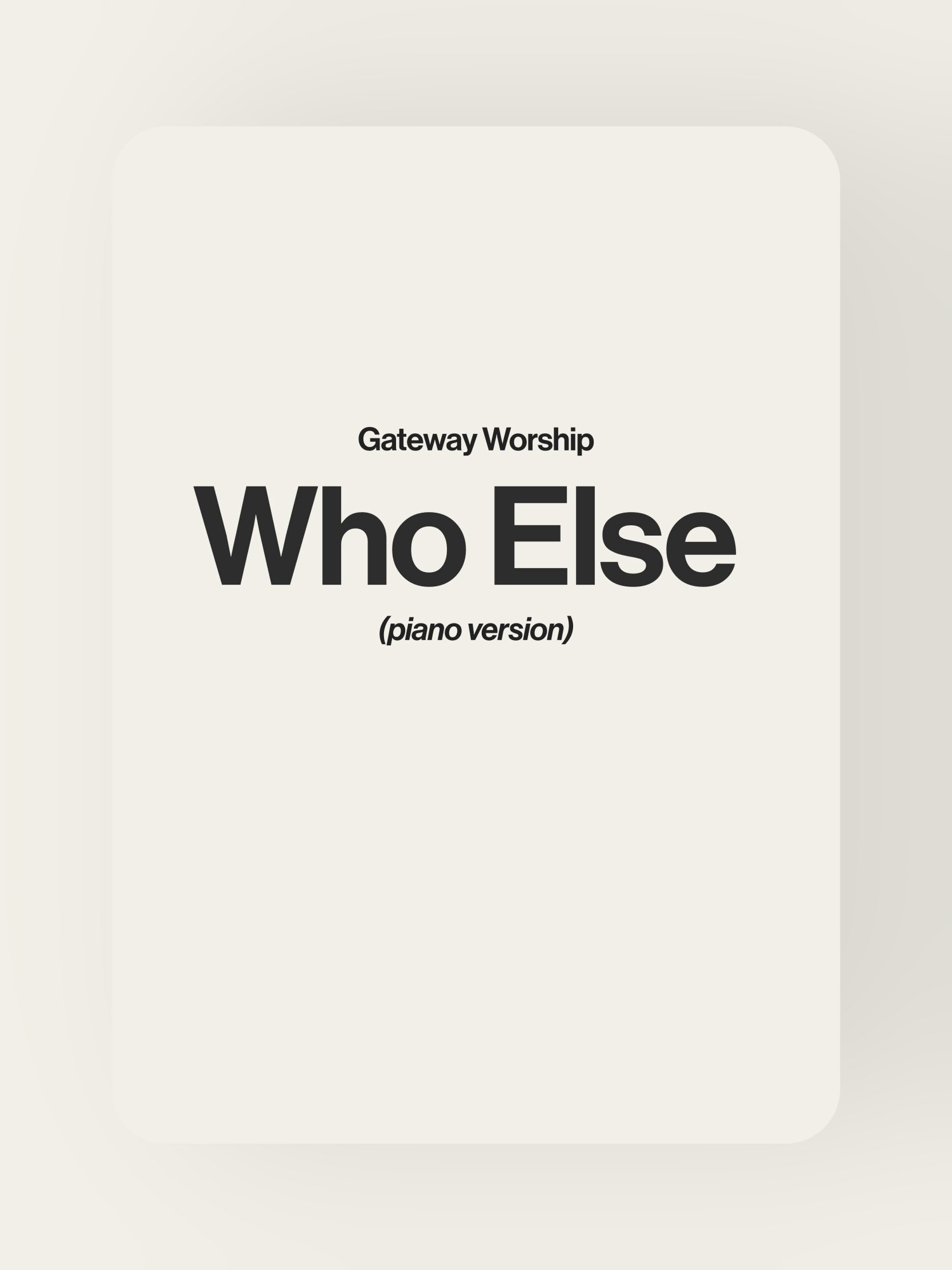 Who Else - Gateway Worship product image (1)
