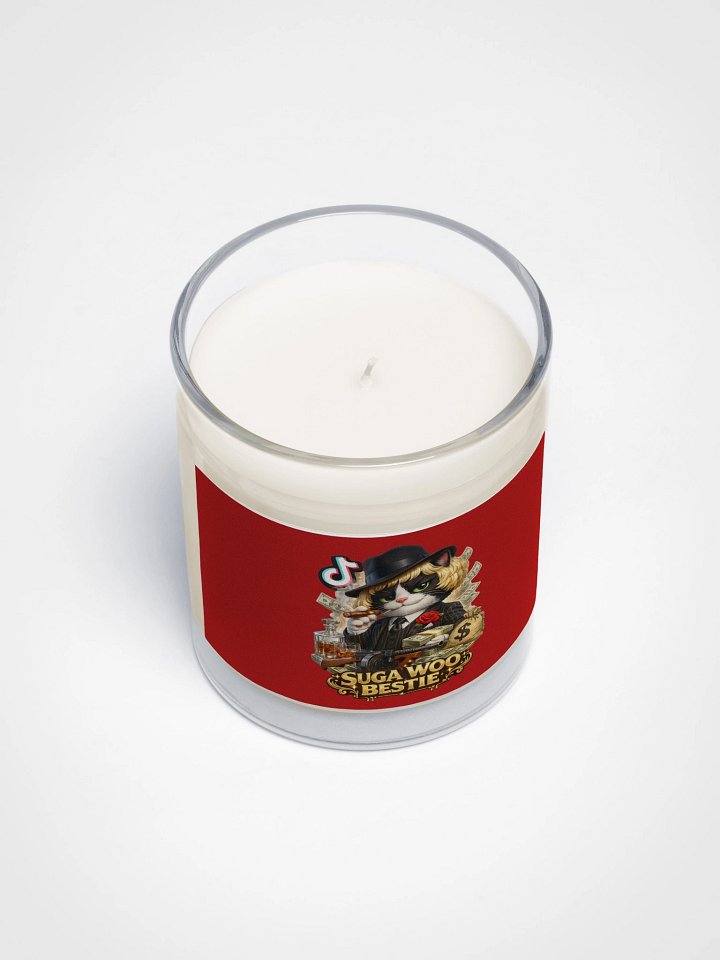 ''Suga Woo Bestie Mafia'' Soy Wax Candle In A Clear Glass Jar product image (2)