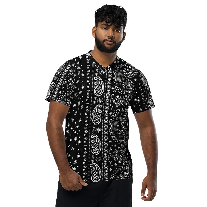 Lafate Store Designer Full Print Shirt Black Vertical Paisley product image (1)