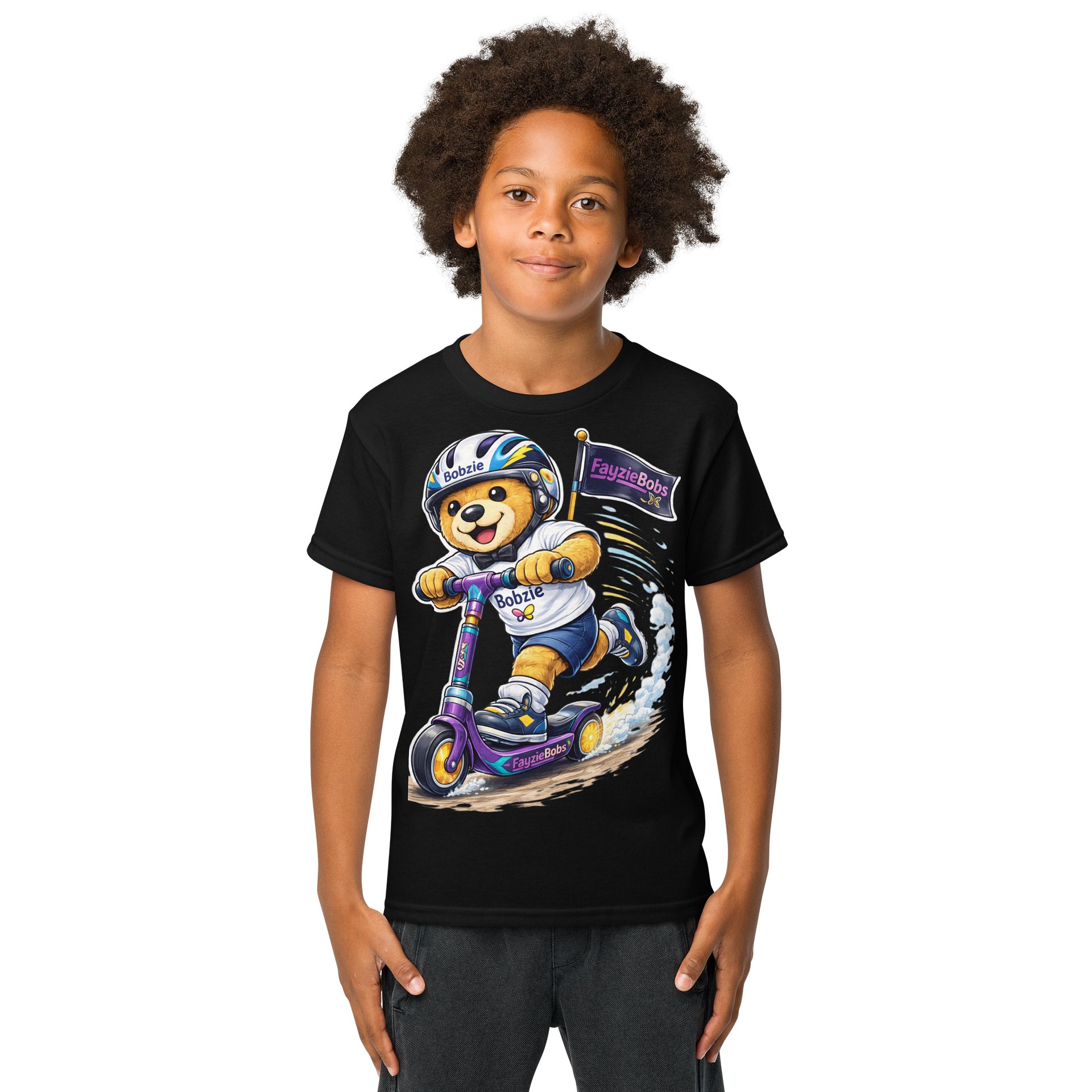 Ride With Bobzie Youth Tee | Scooter Adventure Edition by FayzieBobs product image (1)