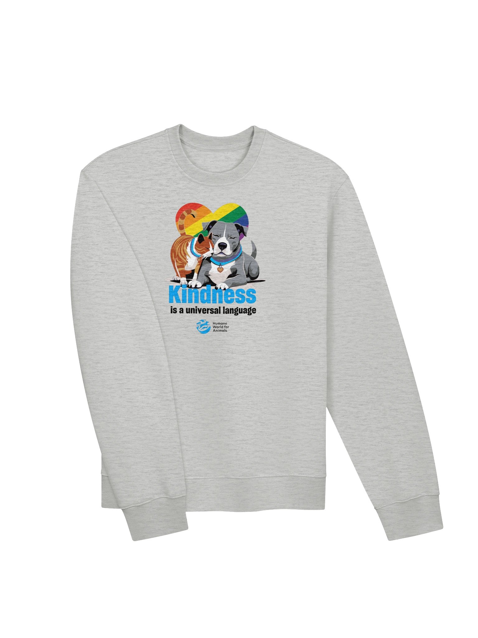 Kindness is a universal language rainbow heart - Sweatshirt product image (3)