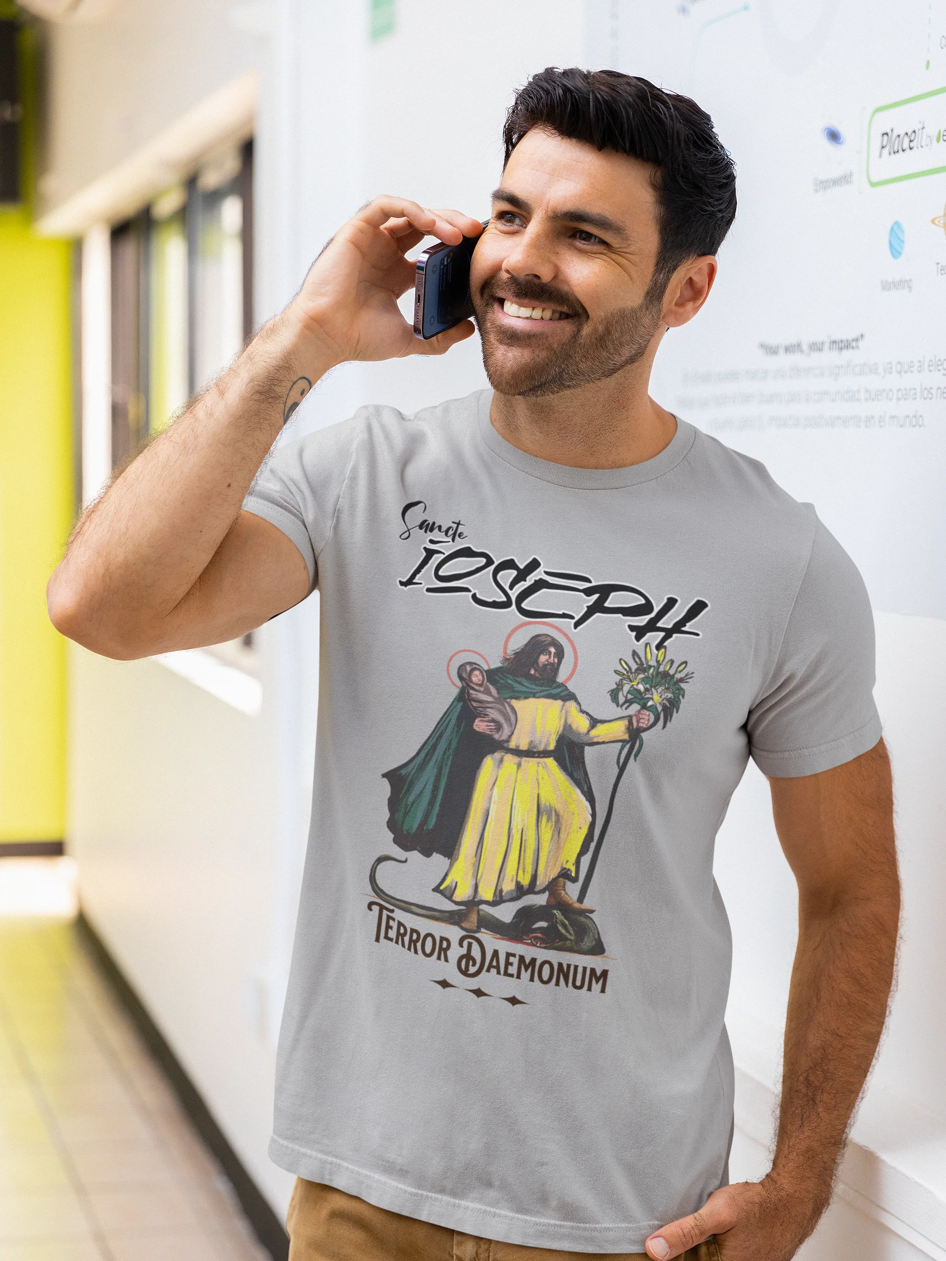 Saint Joseph- Terror of Demons T-Shirt ( Latin) product image (1)