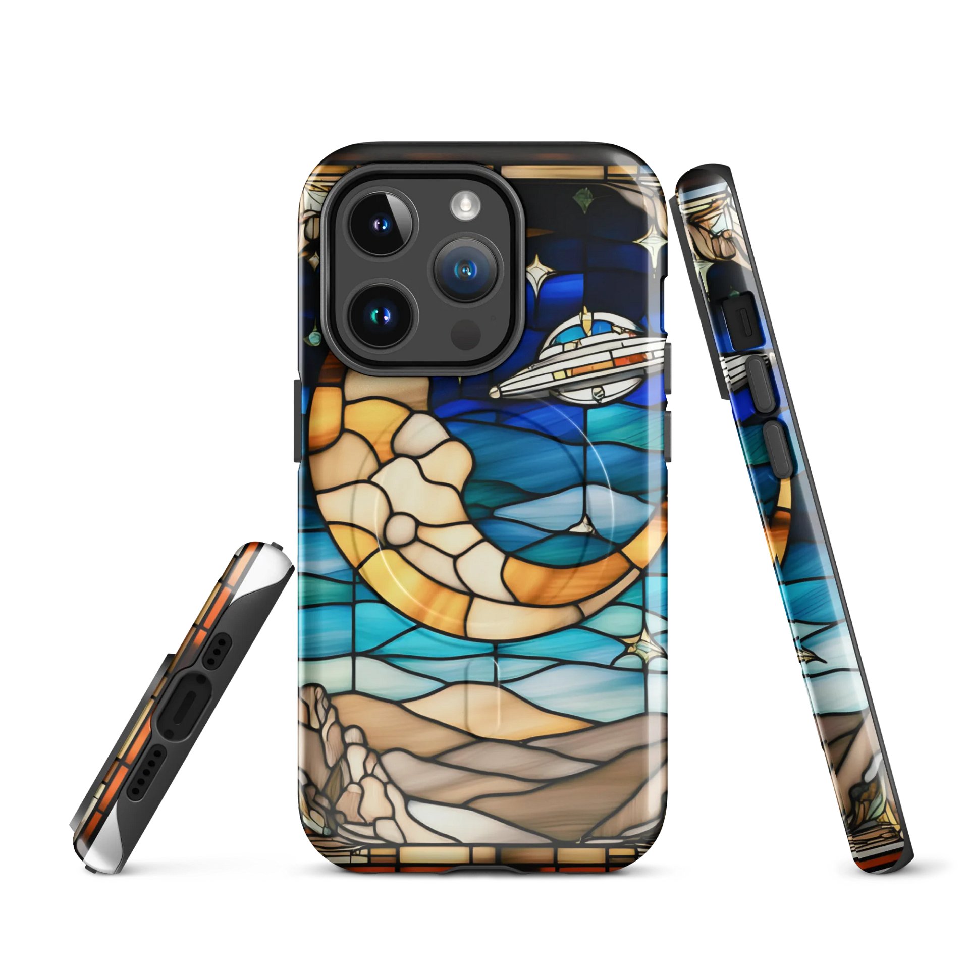 Stained Glass celestial UFO iPhone® Case product image (3)