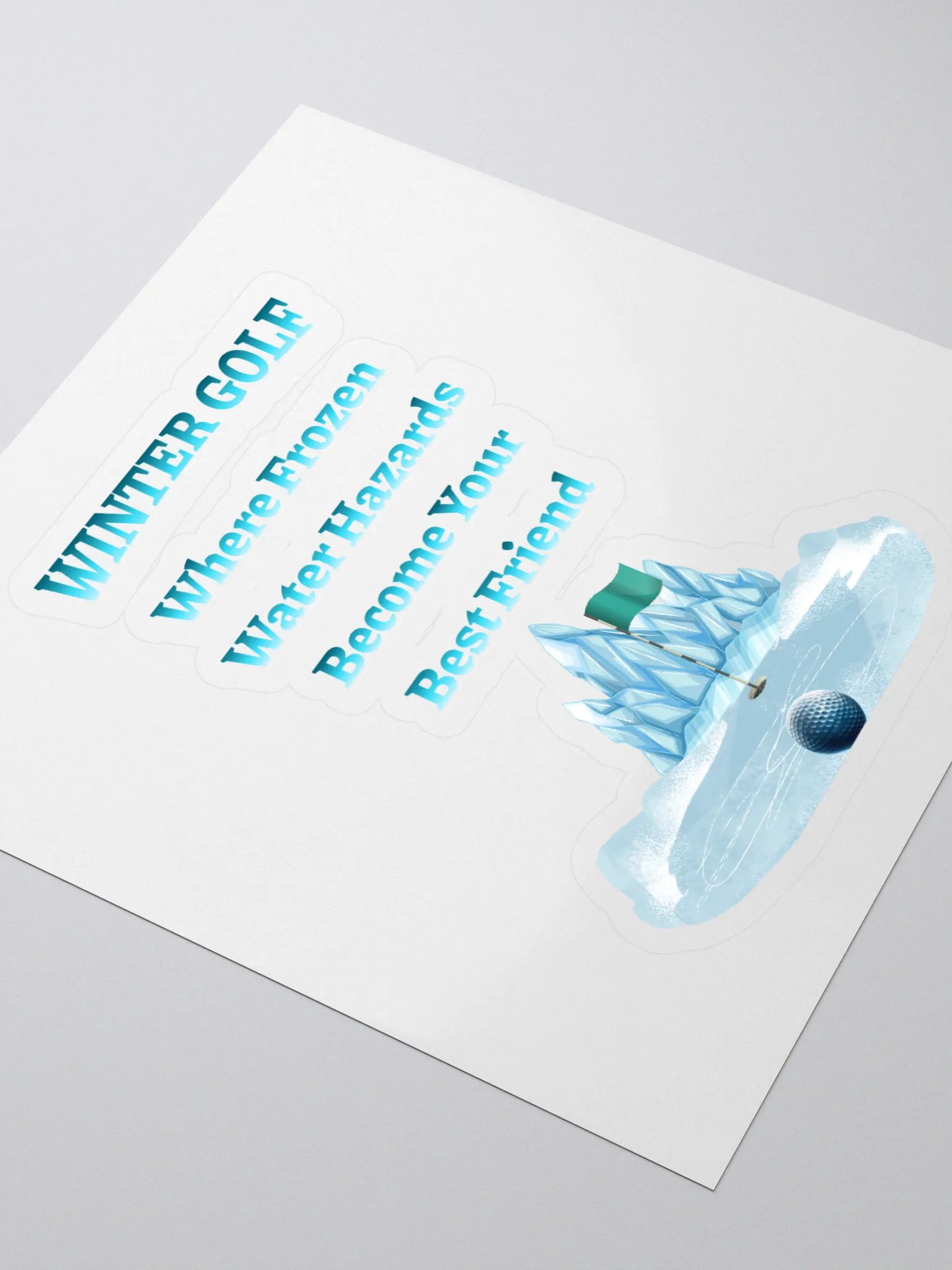 Winter Golf Funny Golfing Scene Sticker product image (3)