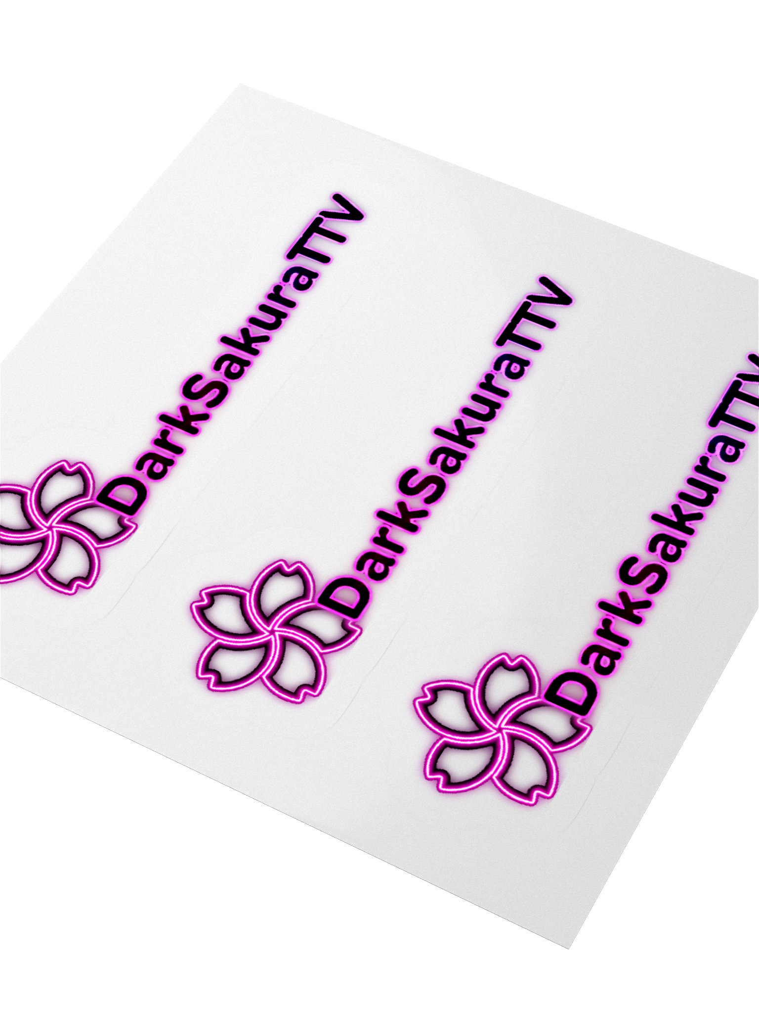 DarkSakuraTTV Neon Logo Kiss Cut Stickers product image (3)