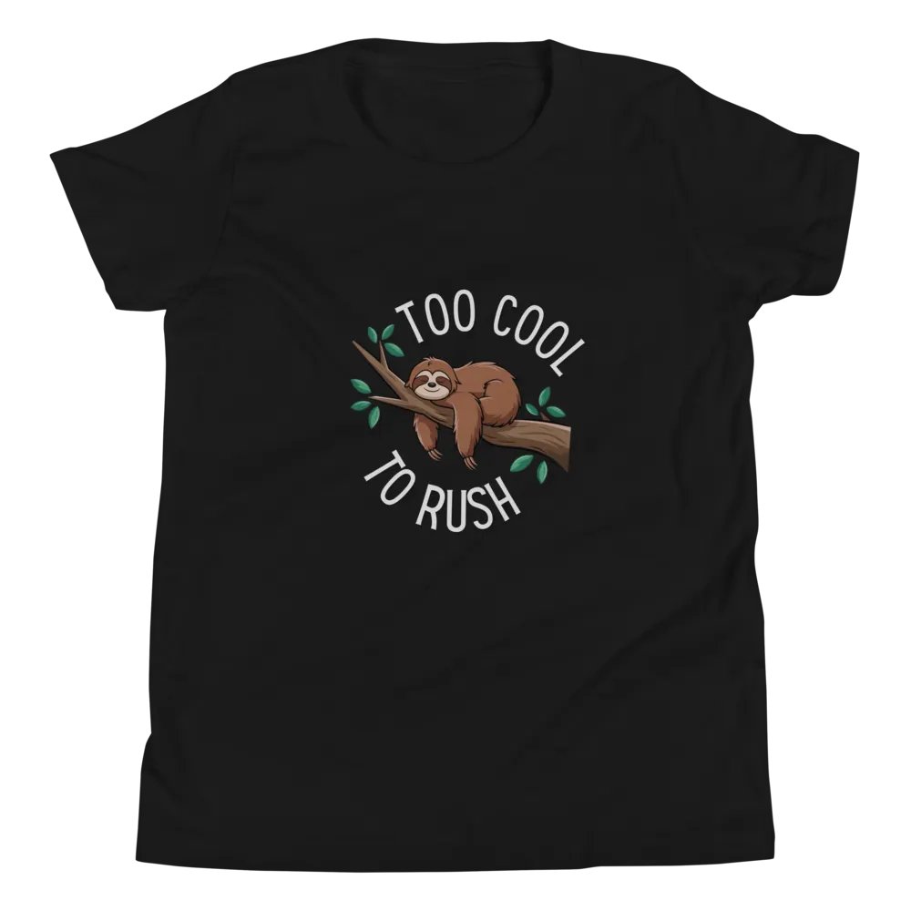 Too Cool To Rush Black Kids T Shirt product image (3)