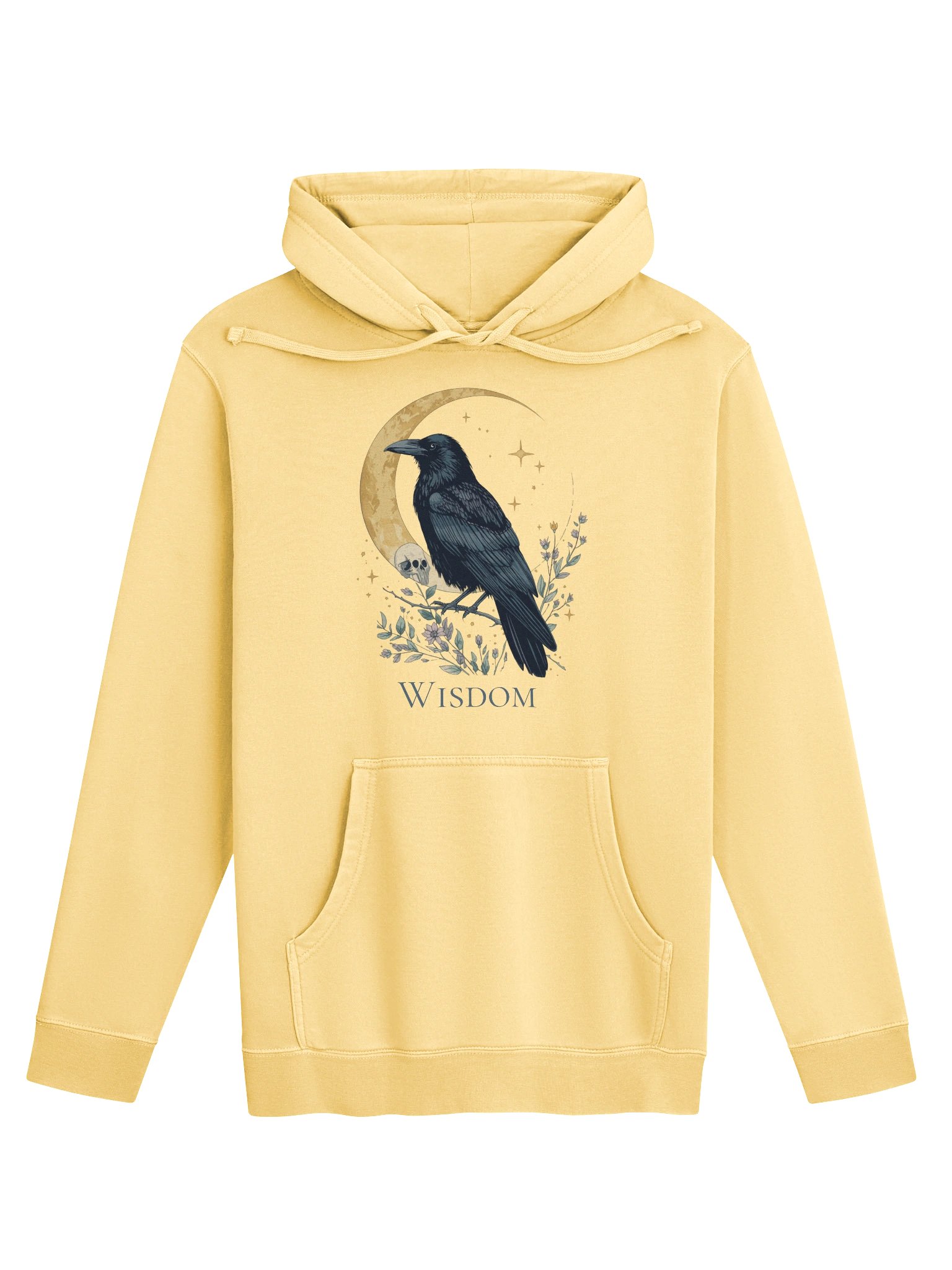 Wise Raven Moon Skull Wisdom Celestial Bird Art product image (1)
