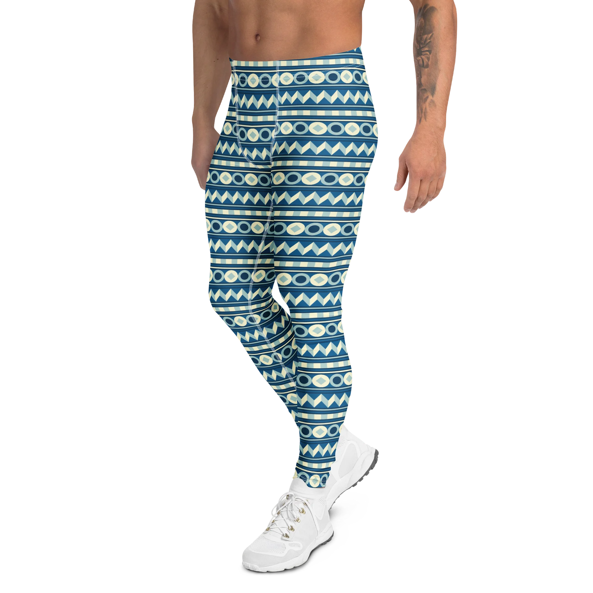 Aztec Geometric Men’s Leggings for Active Wear product image (4)