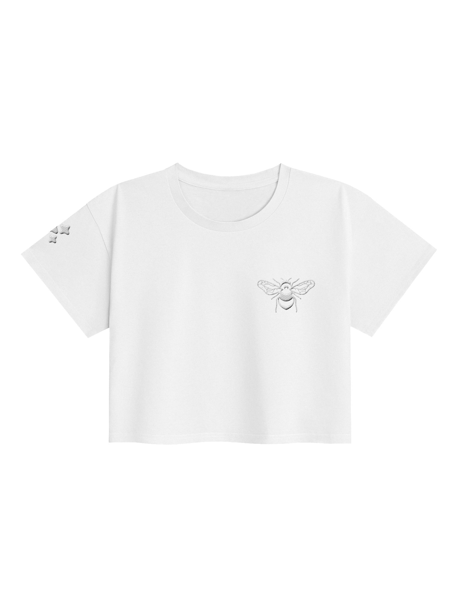 [embroidered] bee logo cropped tee - white product image (1)