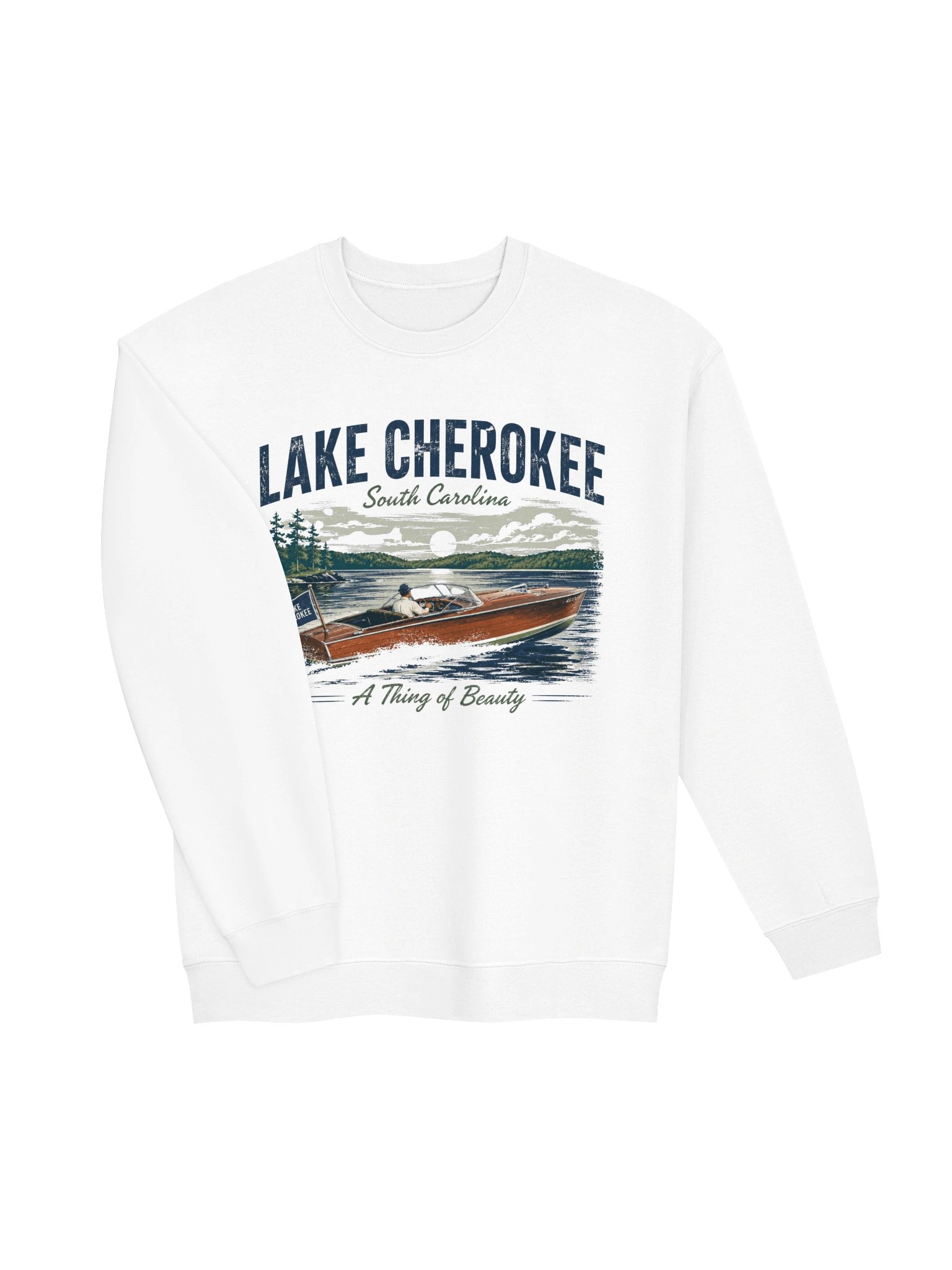 Lake Cherokee Vintage Boat Sweatshirt - front logo product image (7)