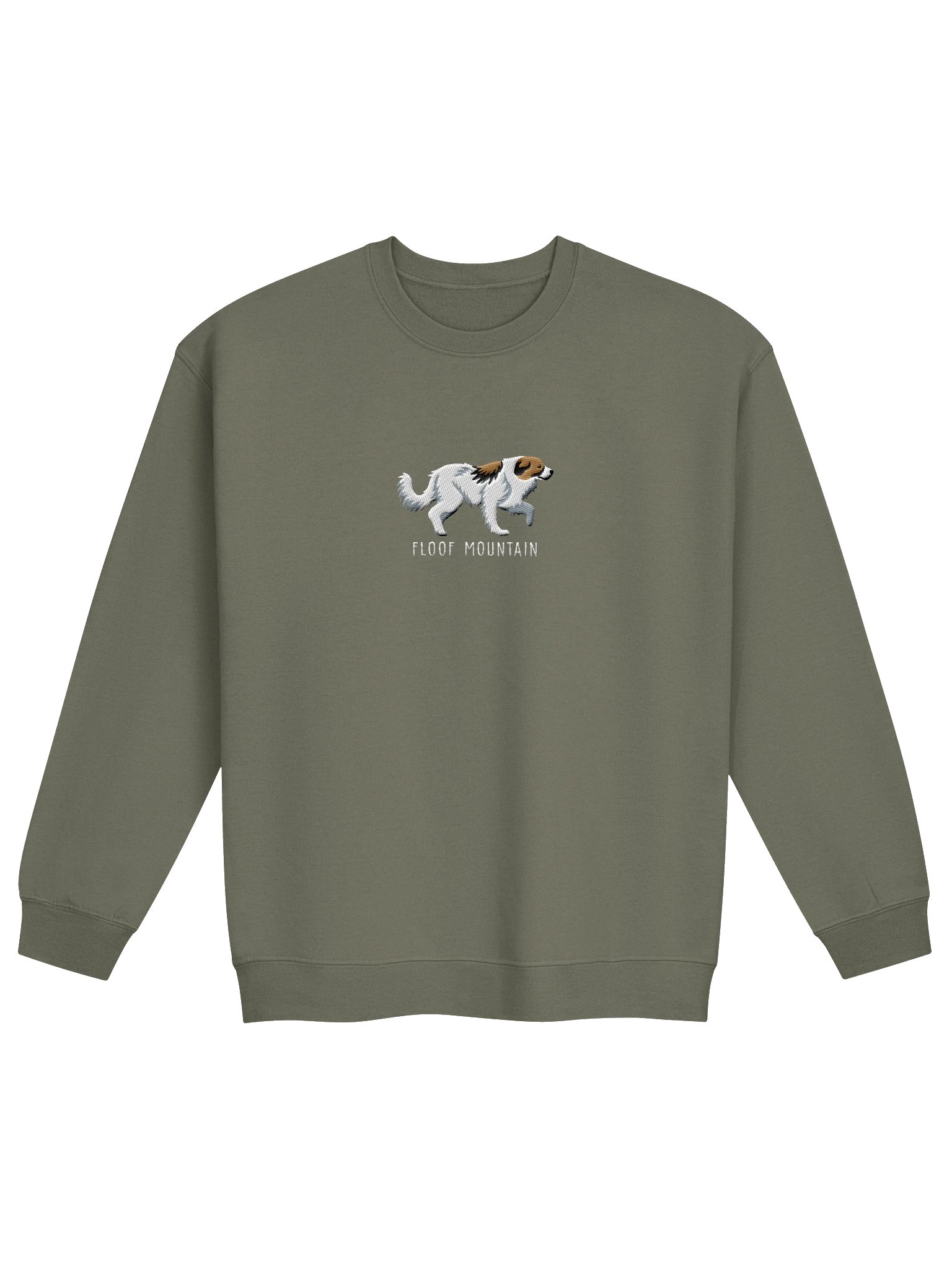 Floof Mountain Sweatshirt (Embroidered) of a Great Pyrenees(Brown & White) product image (4)