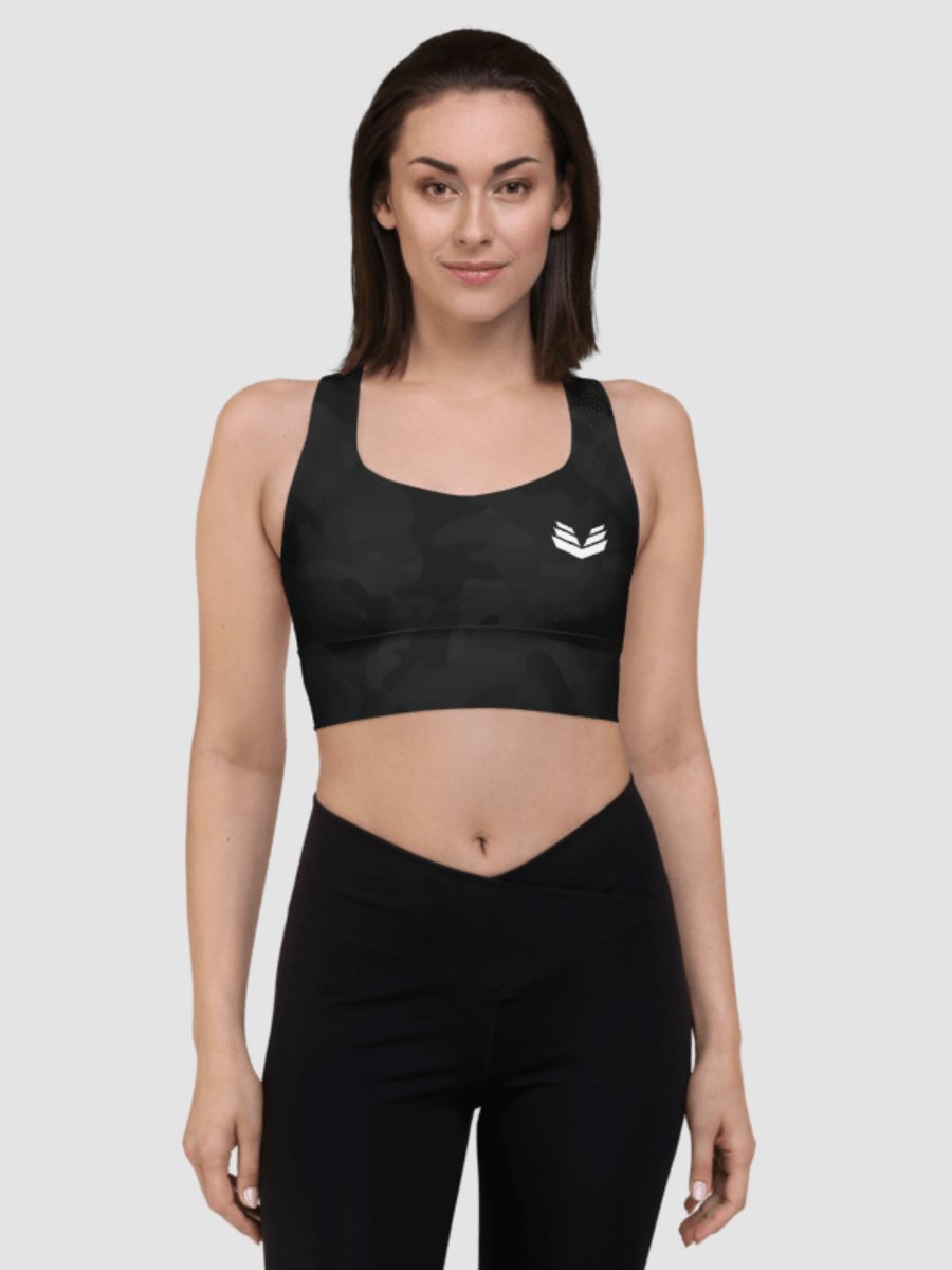 Longline Sports Bra - Black Camo product image (3)