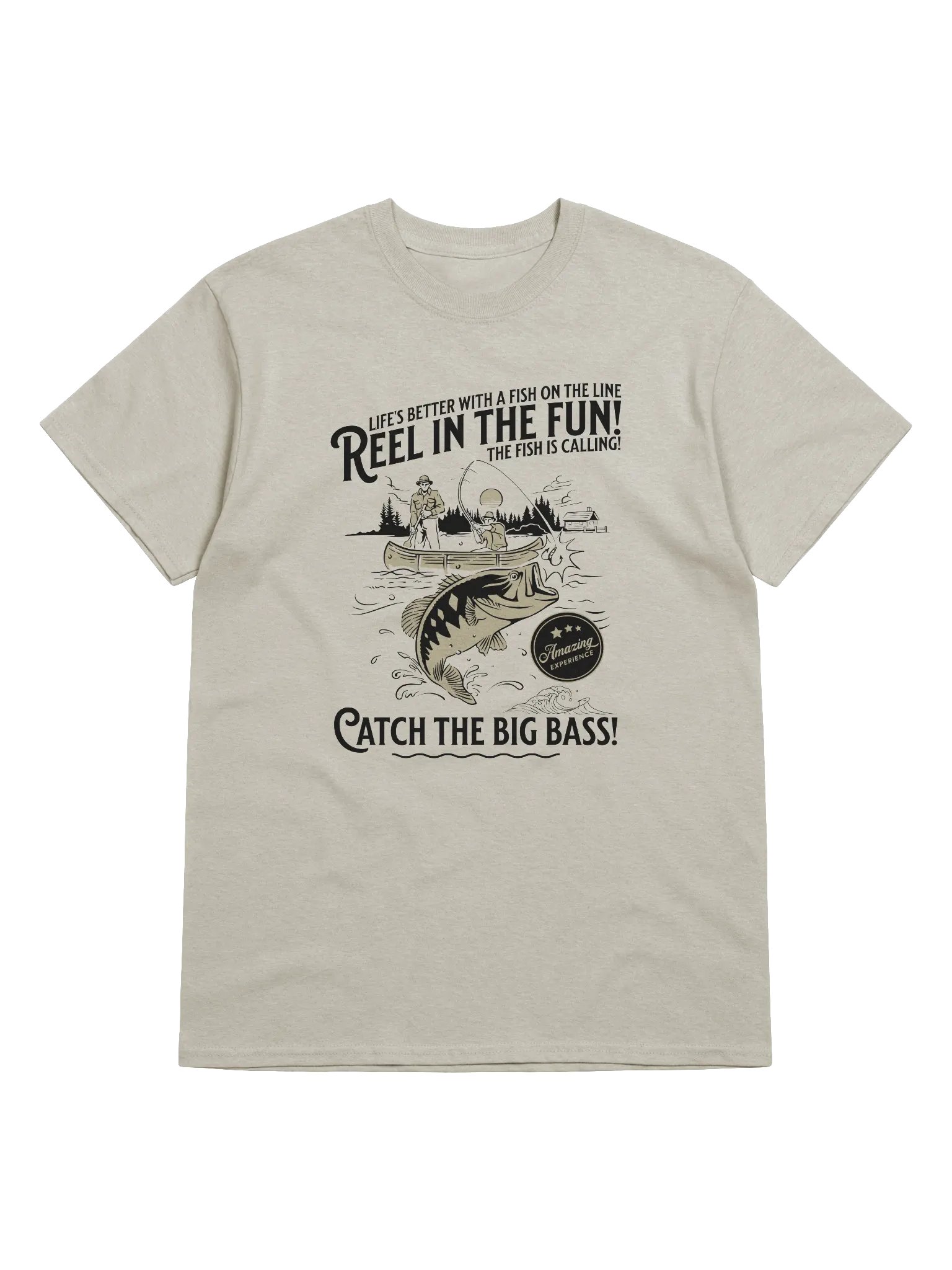 Catch the Big Bass T-Shirt | Vintage Fishing Graphic Tee product image (1)