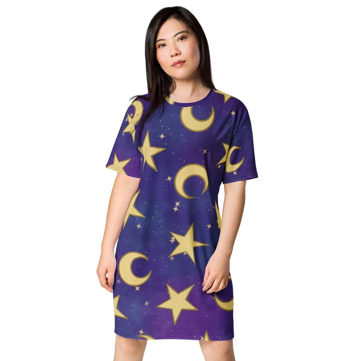 Cozy Moon and Stars Nighty Gown T-Shirt Dress product image (1)