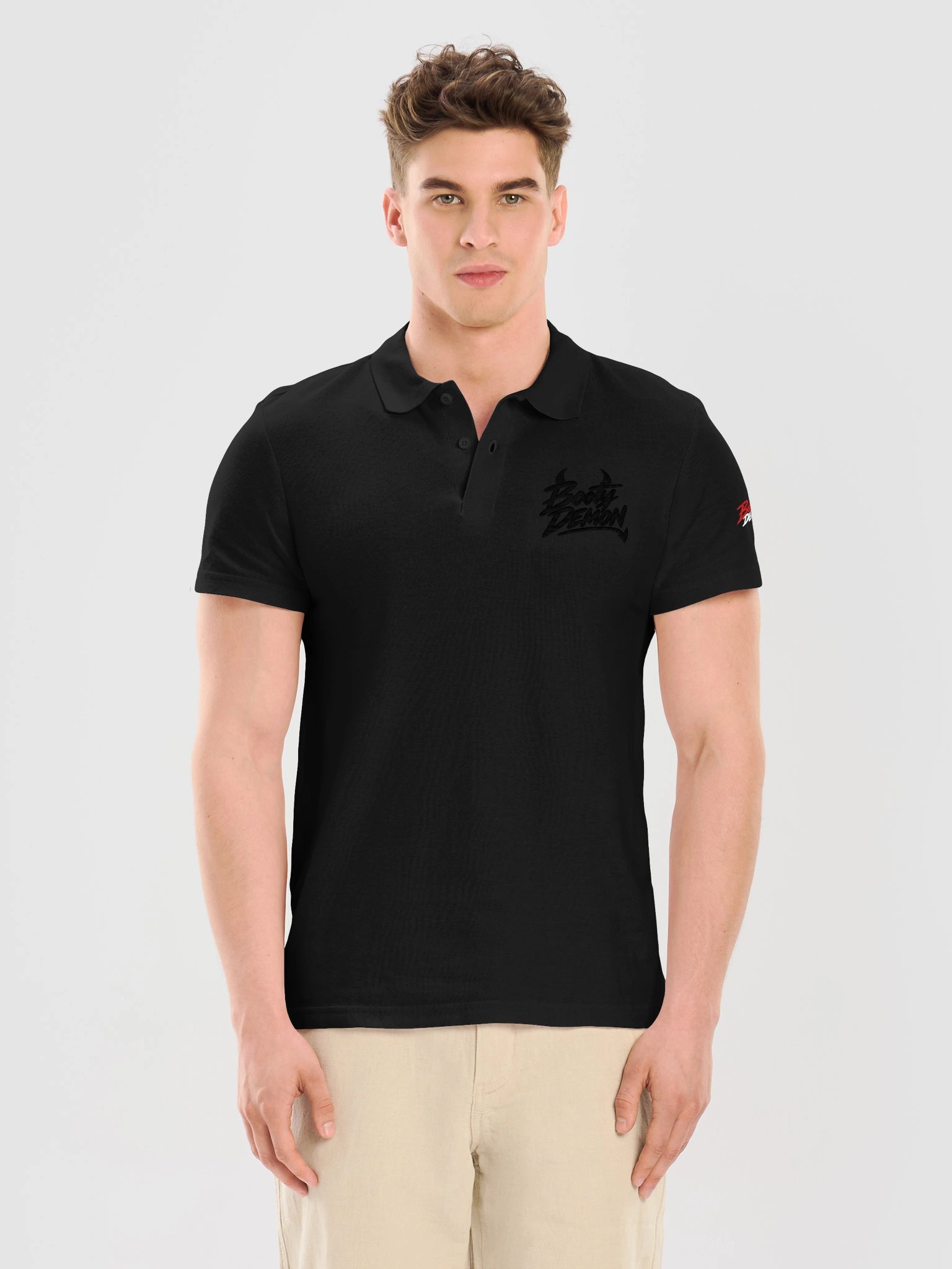 Booty Demon Stealth Men's Embroidered Polo product image (9)