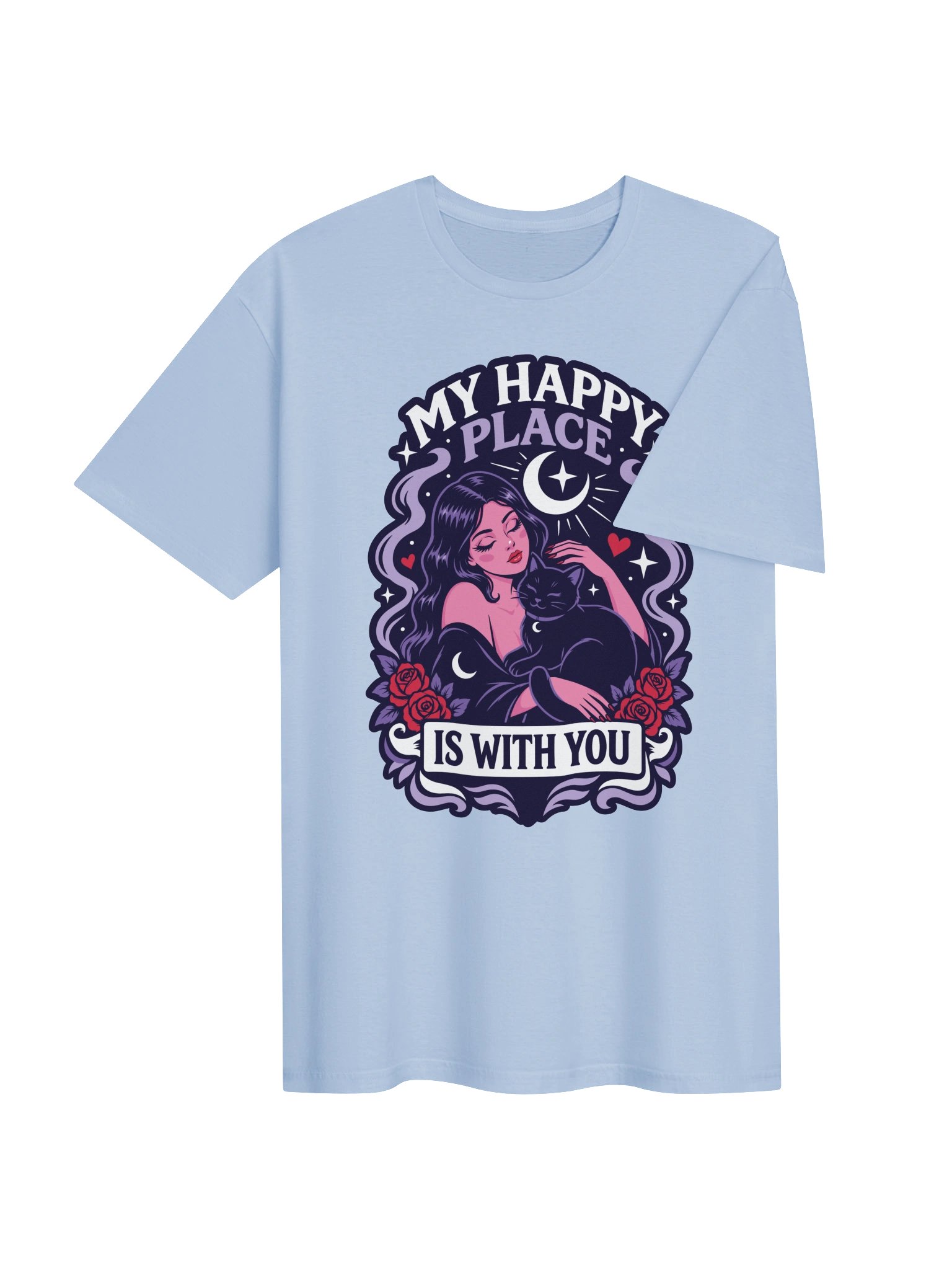 My Happy Place is With You Void Cat Shirt product image (5)