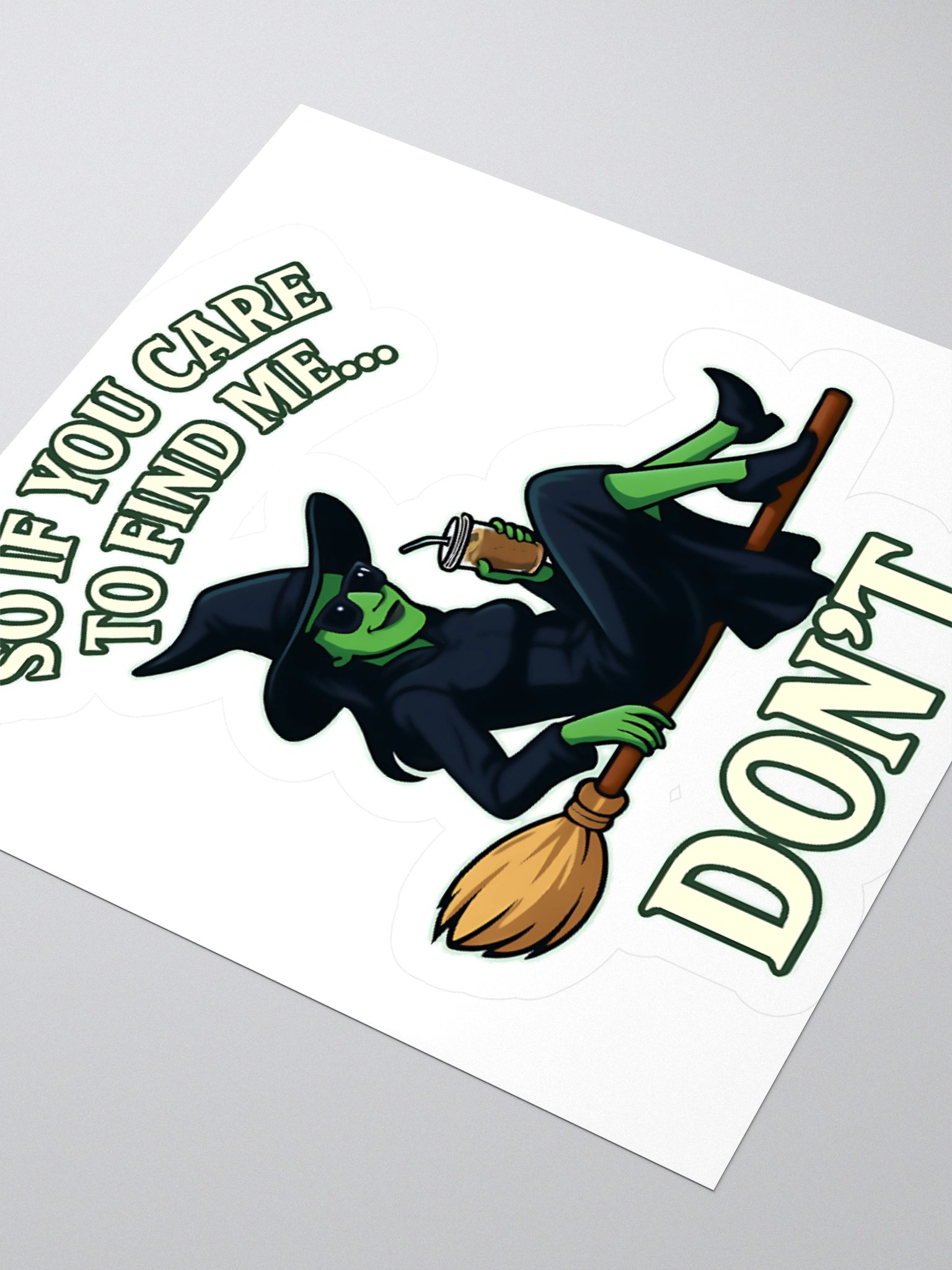 Witchy Broadway Sticker – Chill Wicked Witch Quote – Iced Coffee Mood – Gift for Broadway Fans product image (7)