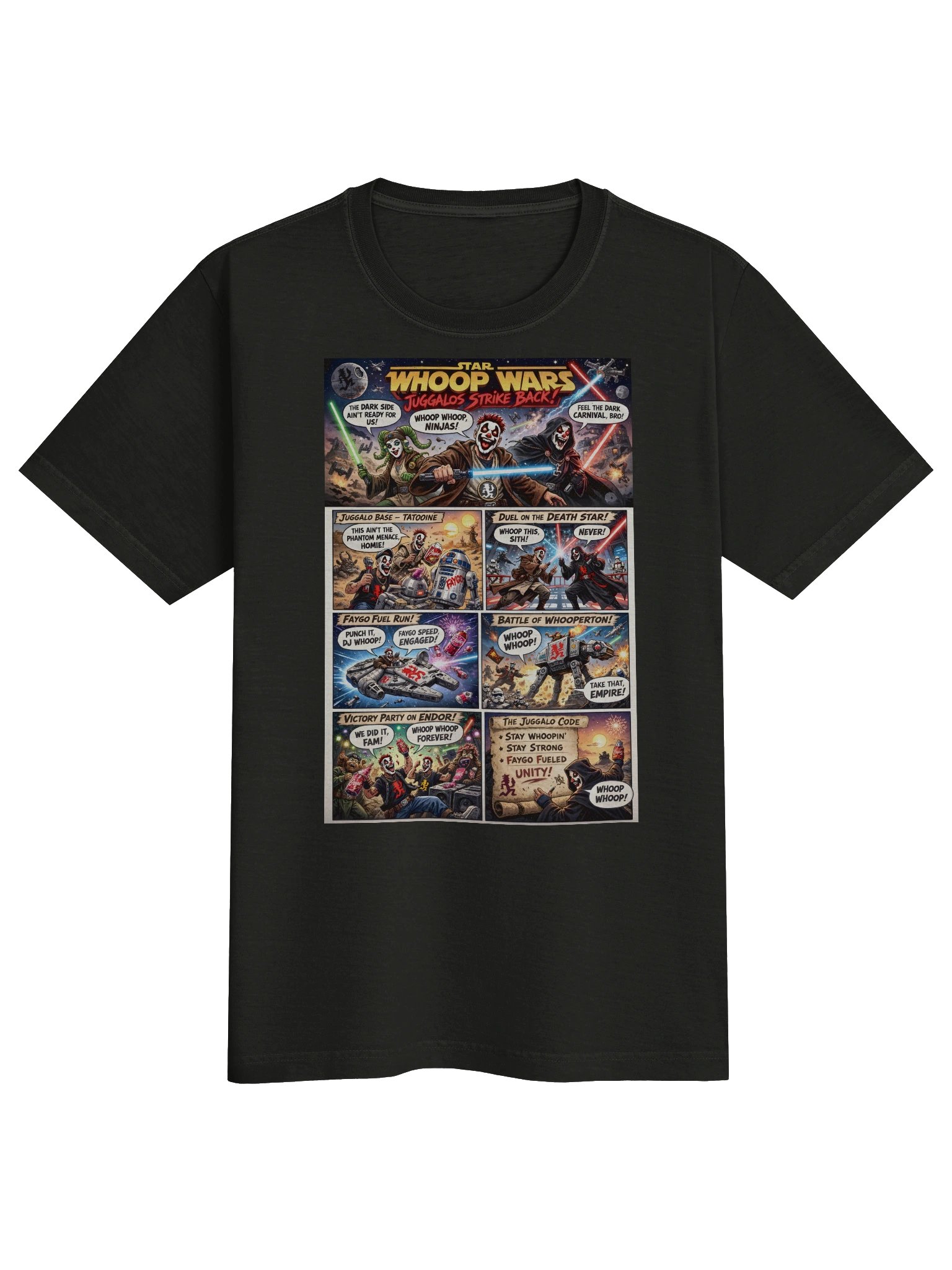 🚀 Star Whoop Wars: Juggalos Strike Back T-Shirt product image (1)