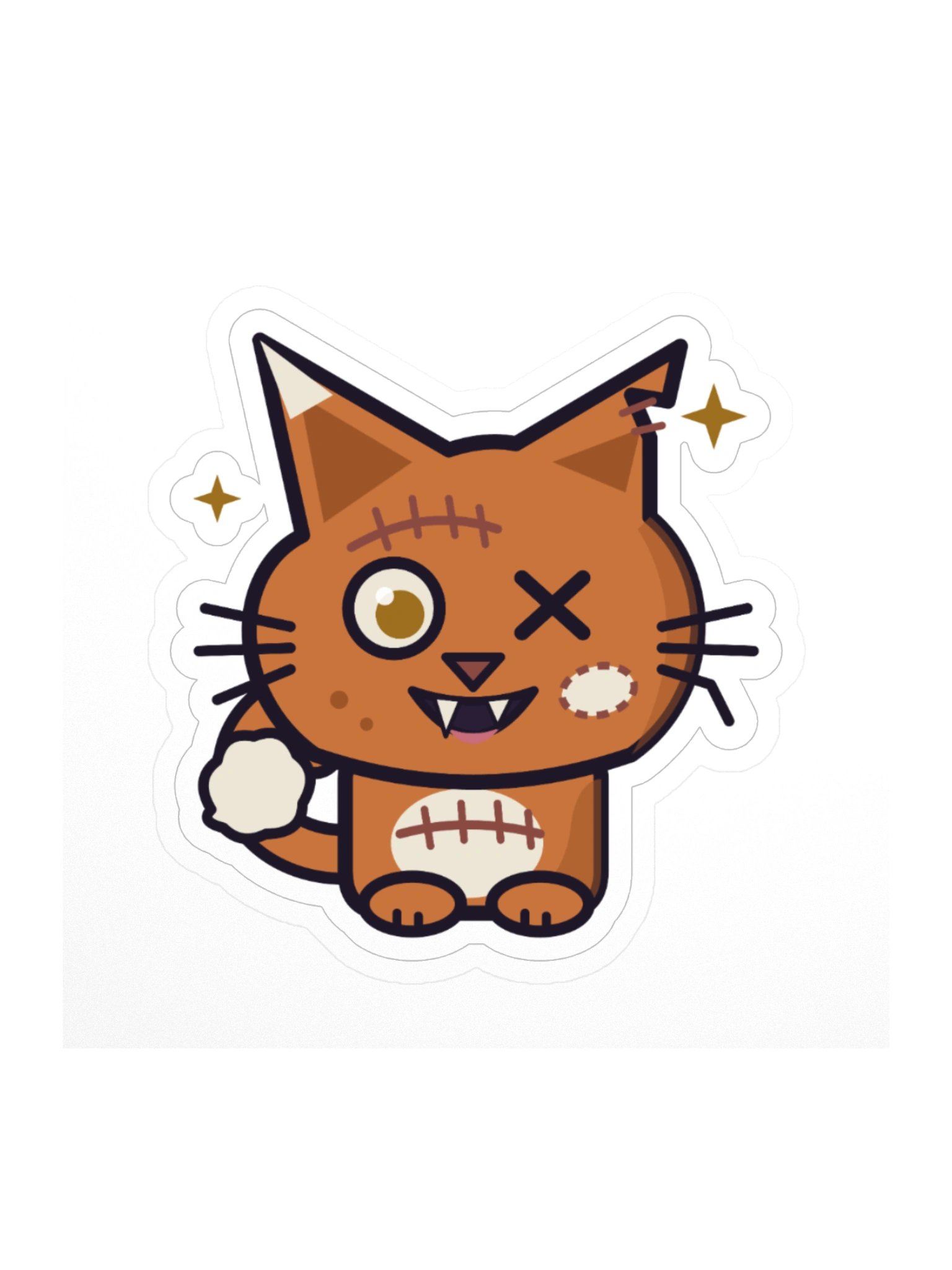 Kitsune Nyanbie Fox Zombie Cat Laptop Sticker, 3 Inch product image (1)