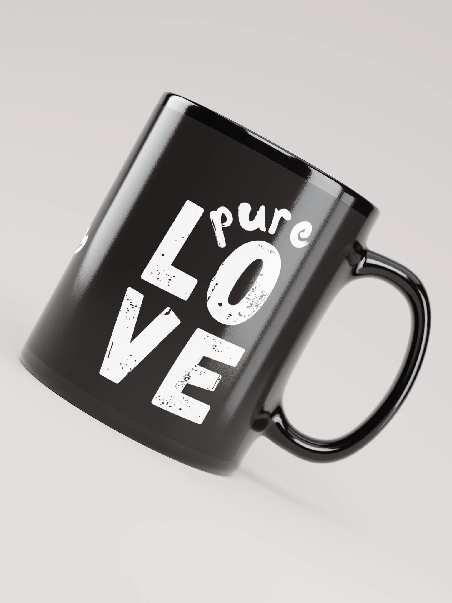 Pure LOVE White - on black glossy Mug product image (6)