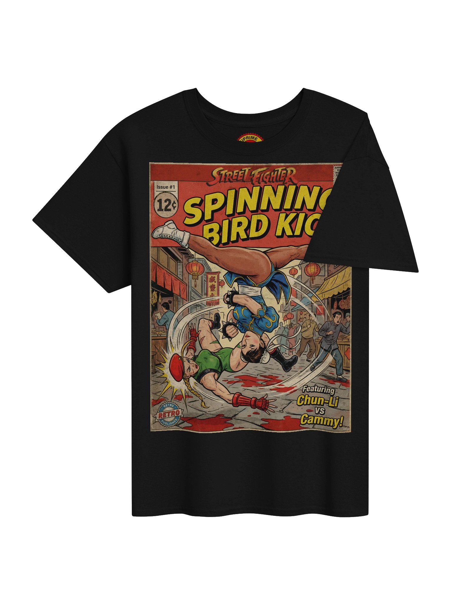 Street Fighter Chun-Li (Spinning Bird Kick) Comic Art T-Shirt product image (4)