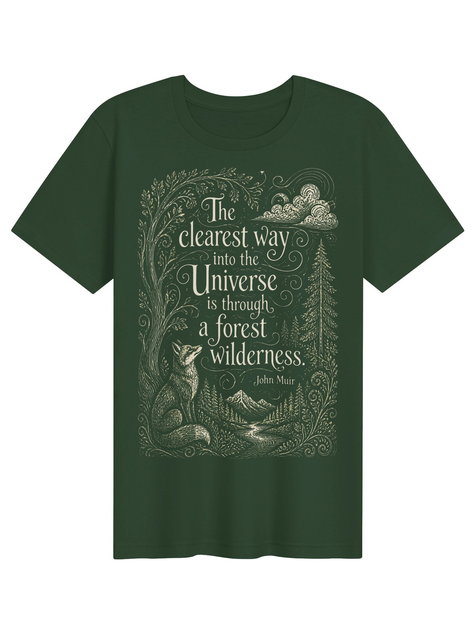 John Muir Forest Quote Shirt, Woodland Nature Tee, Vintage Hiking Graphic product image (2)