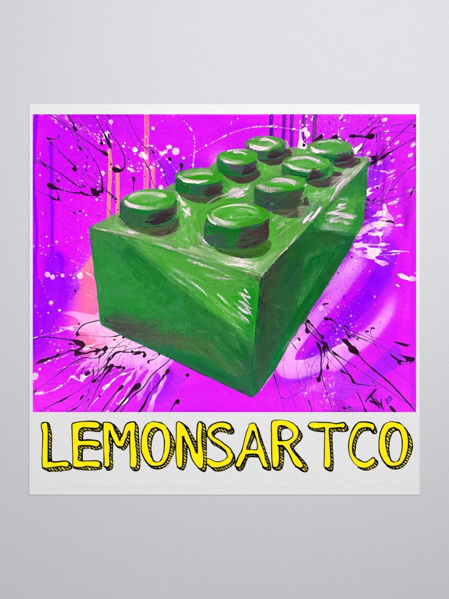 POP Brick (Green Brick/Purple Background) Sticker product image (1)