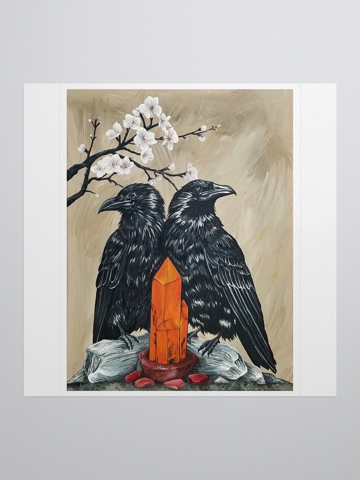 Tangerine quartz with ravens vinyl sticker product image (1)