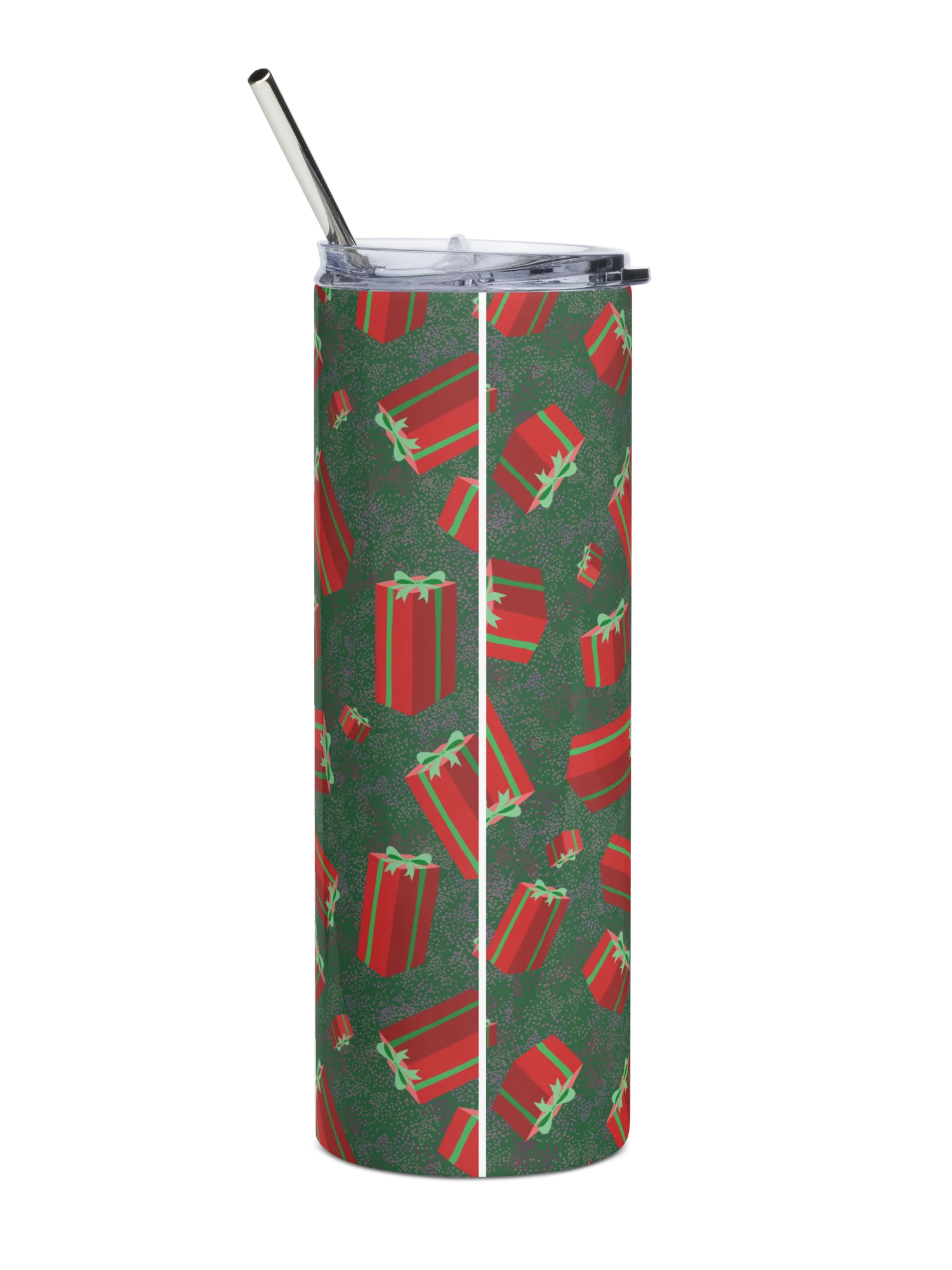 Retro Floating Red Presents Stainless Steel Tumbler with Straw product image (12)