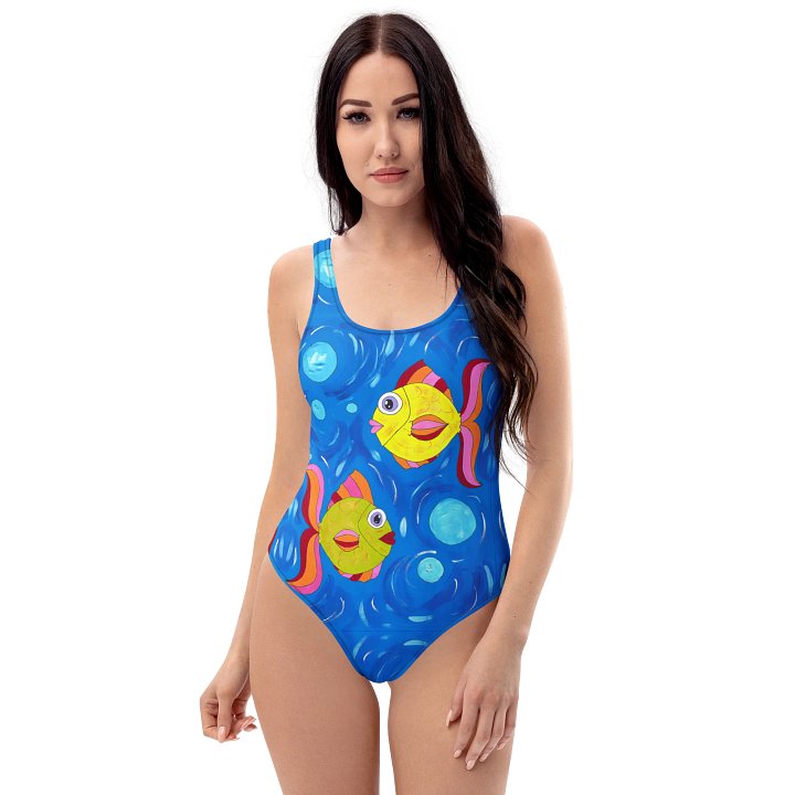 Fish style (art by Dina R.) acrylic painting picture - One-Piece Swimsuit product image (1)