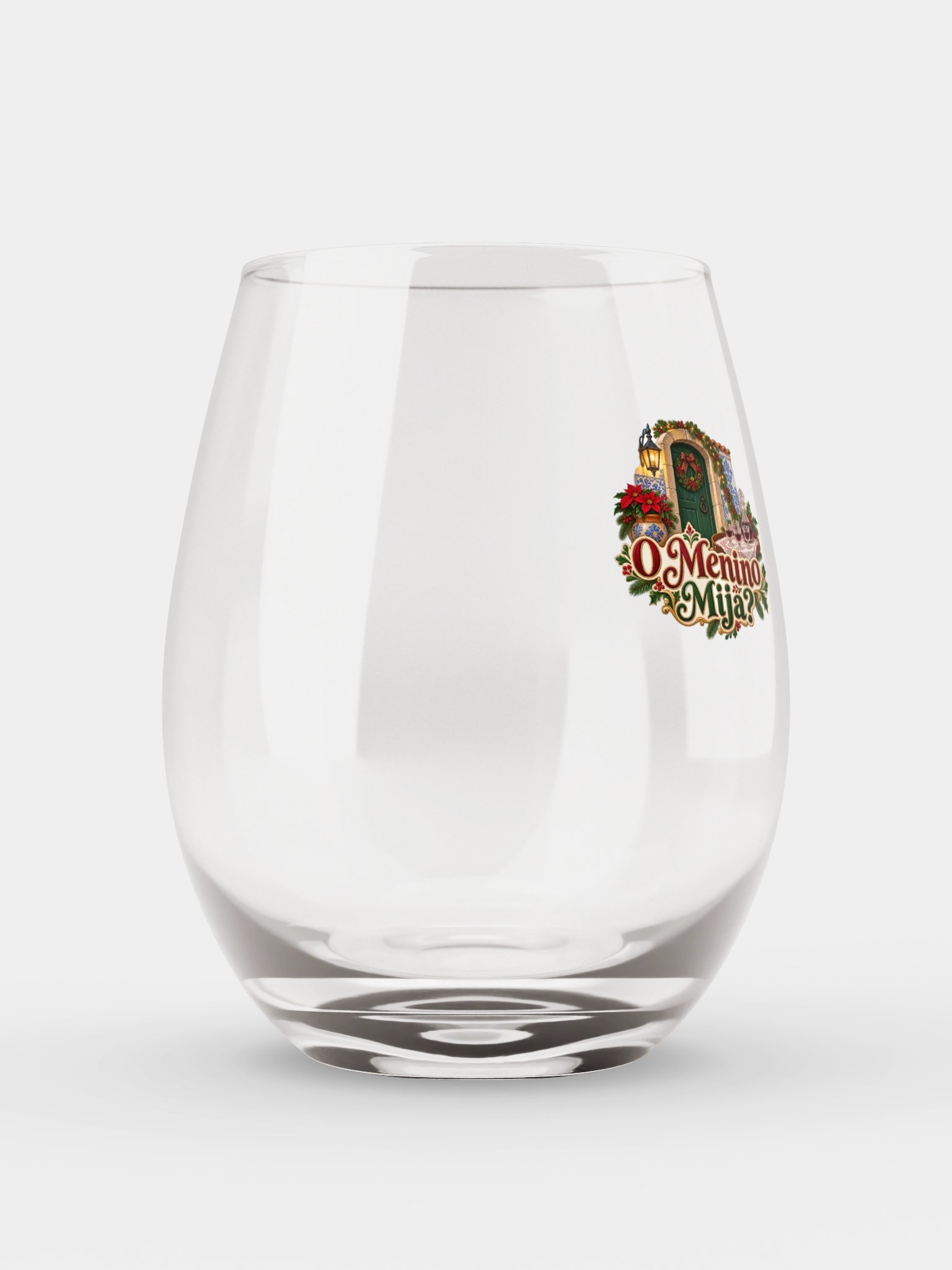 O Menino Mija? – Portuguese Christmas Tradition Stemless Wine Glass product image (6)