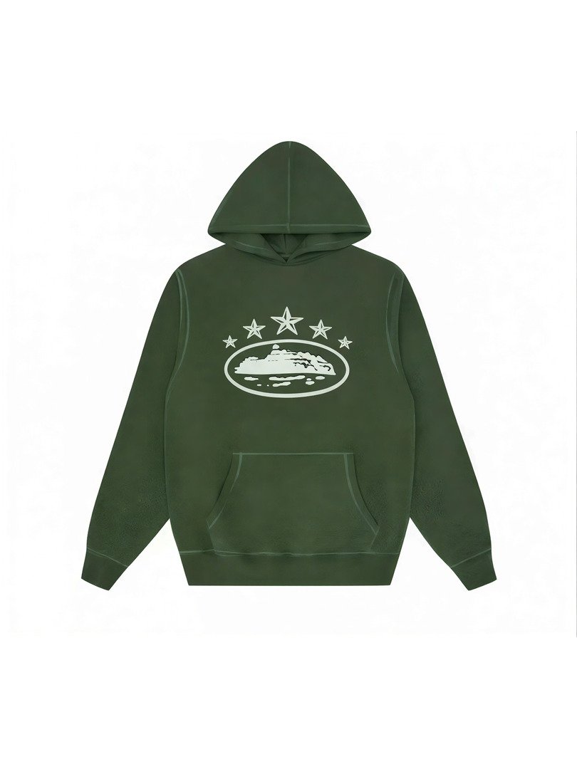 Corteiz 5 Starz Alcatraz Hoodie Green product image (1)