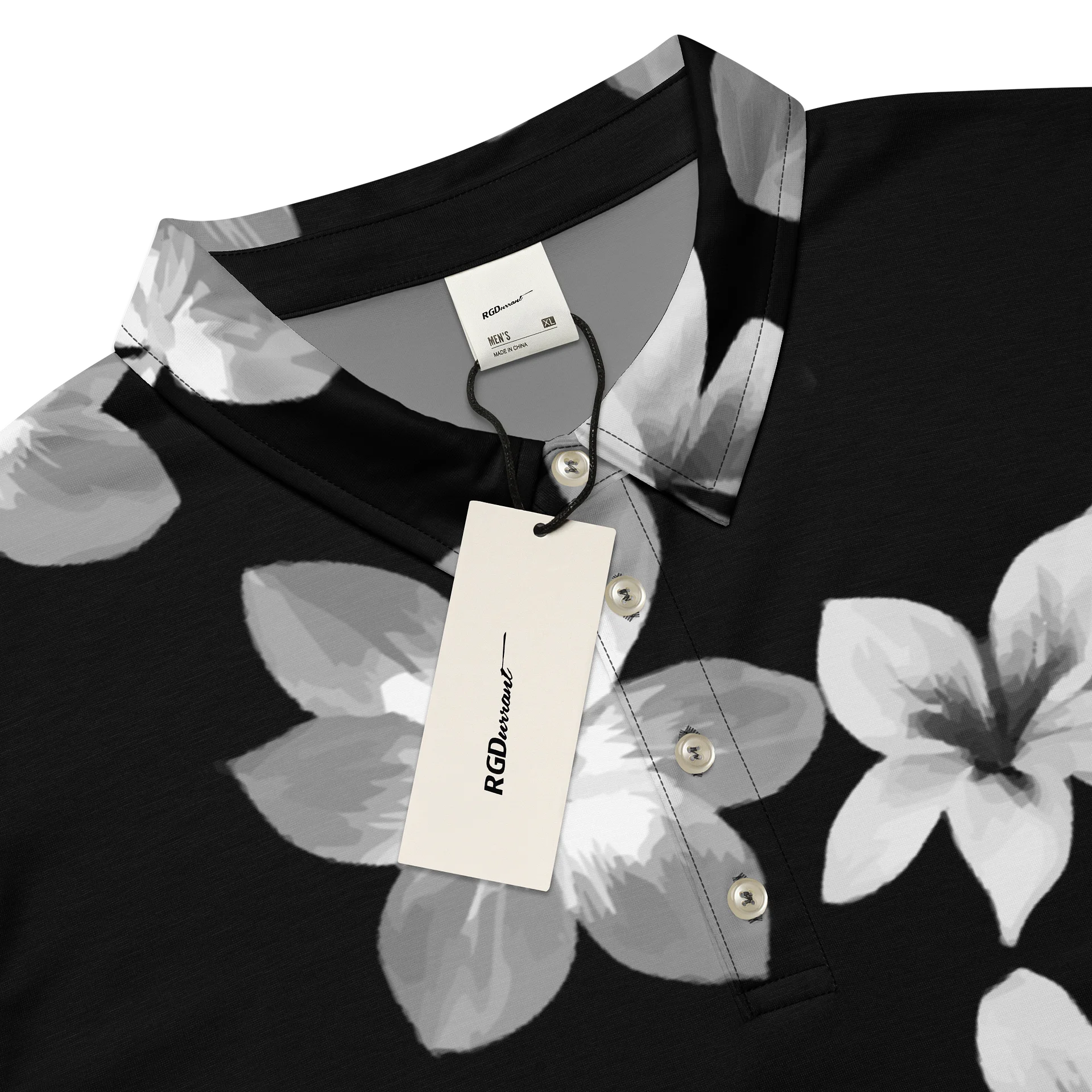 Volcanic Ash - Caribbean Soufriere Flower Print | Men's Slim Fit Polo Shirt product image (4)