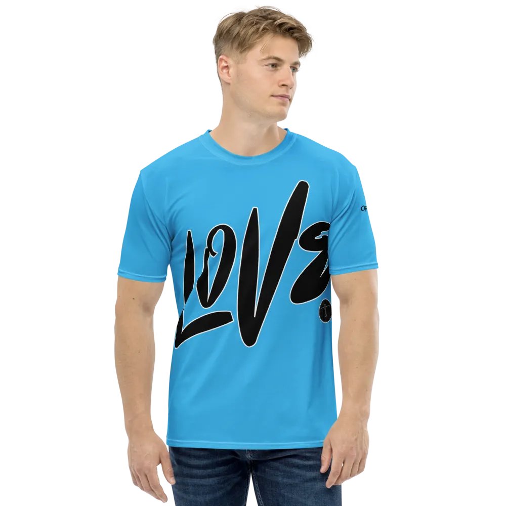 Love & Peace - Blue - Crew Neck T-Shirt product image (1)