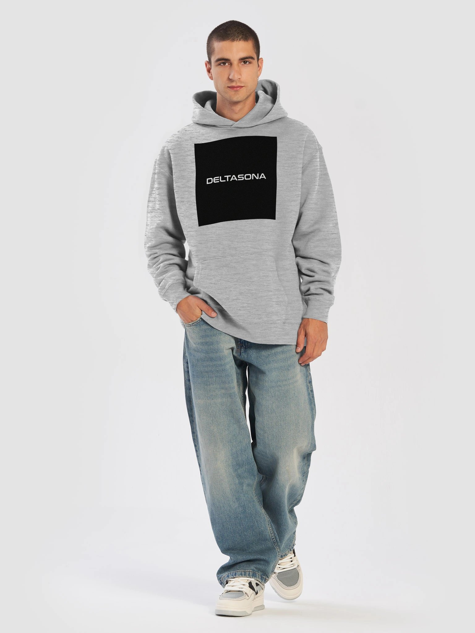 Deltasona Logo - Unisex Premium Hoodie (80% Cotton) - White product image (5)