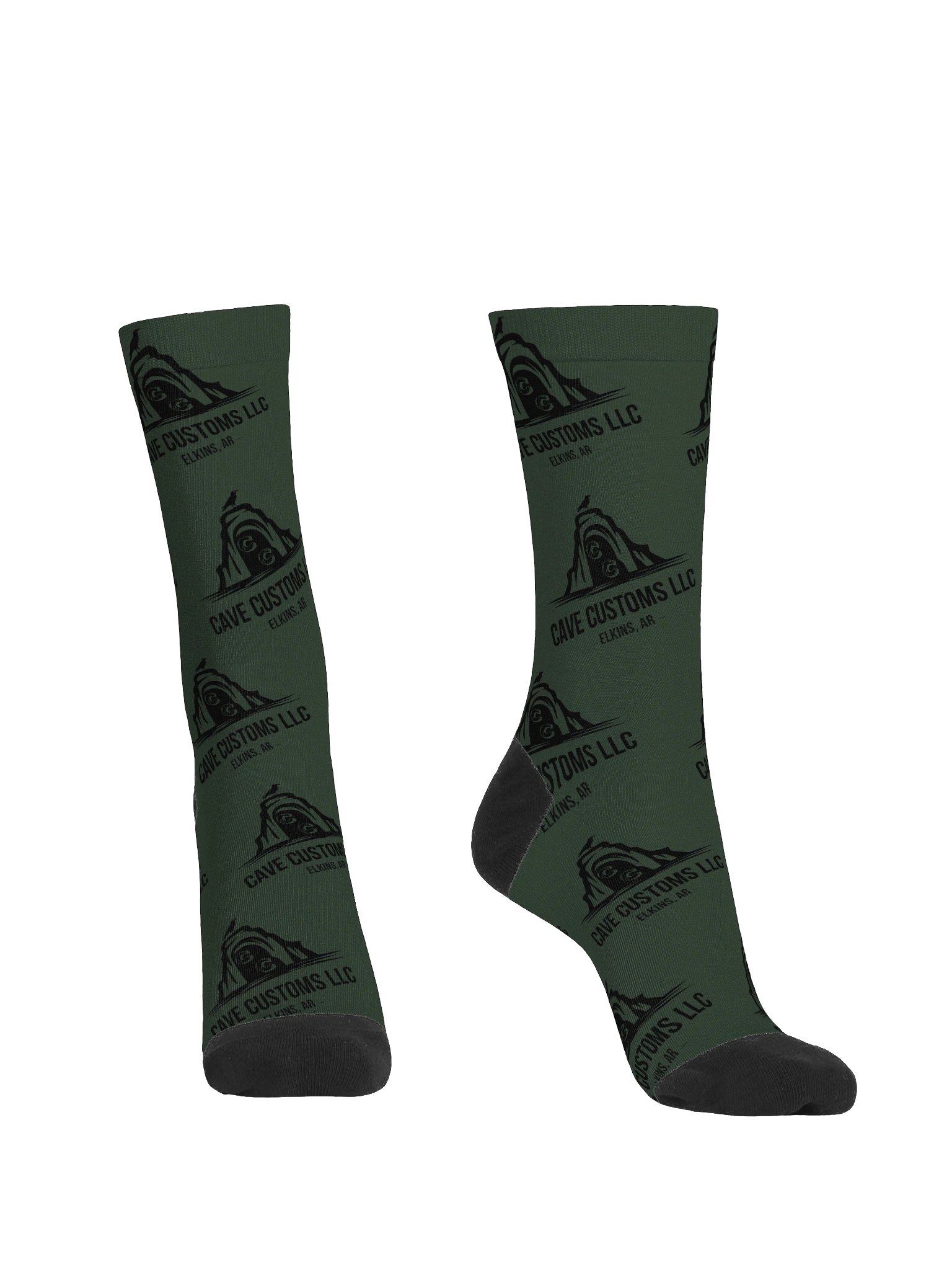 Cave Customs Dark Green Logo Crew Socks product image (2)