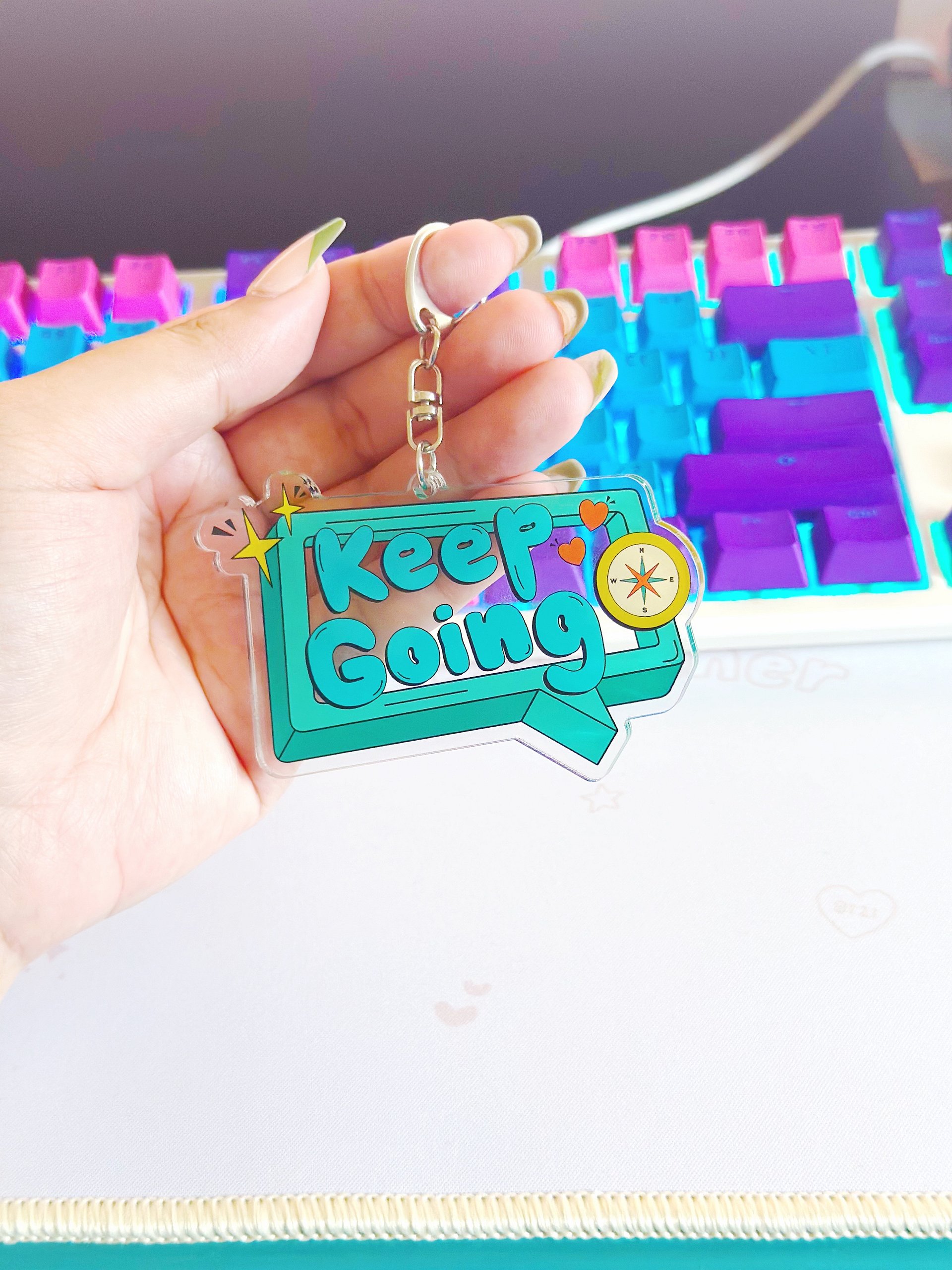 keep going ♡ acrylic keychain product image (1)
