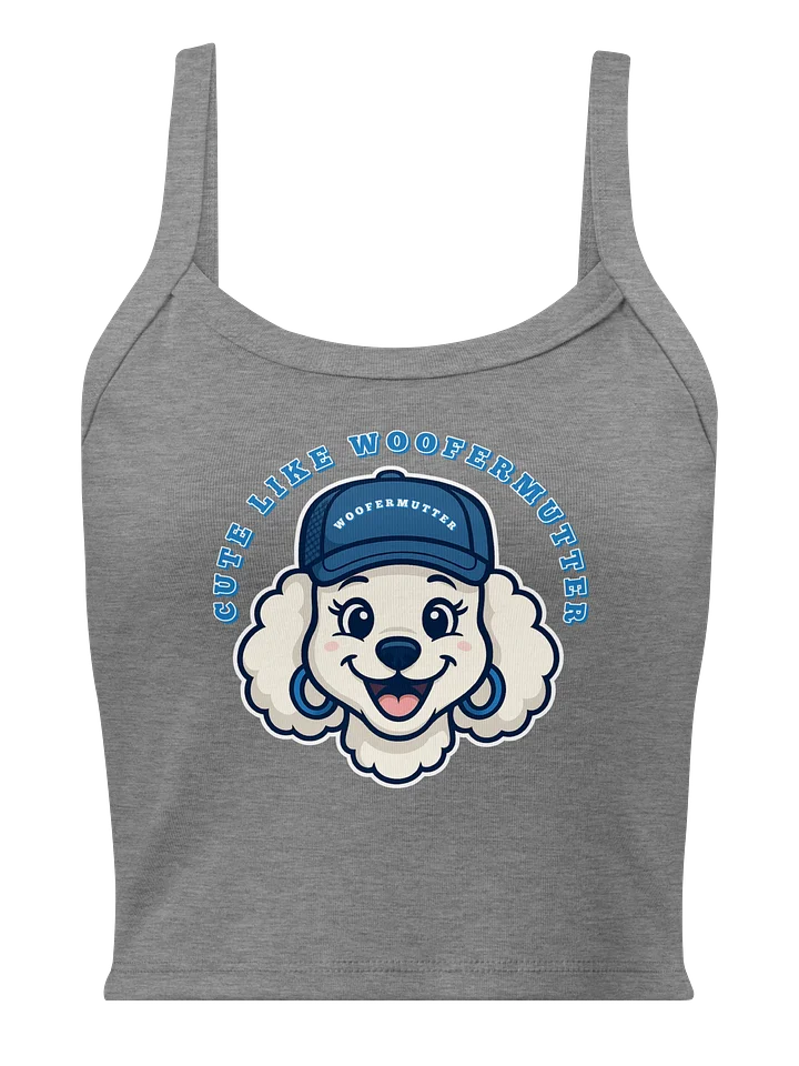 Cute As A WooferMutter™ Micro Rib Tank Top White Poodle product image (7)
