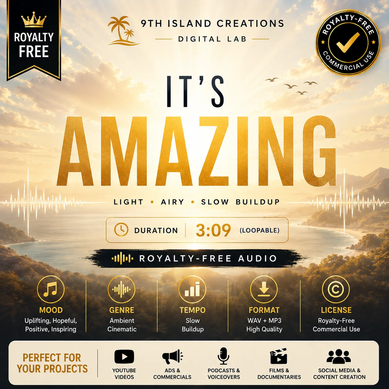 It’s Amazing – Royalty-Free Ambient Cinematic Audio (Commercial Use) product image (1)
