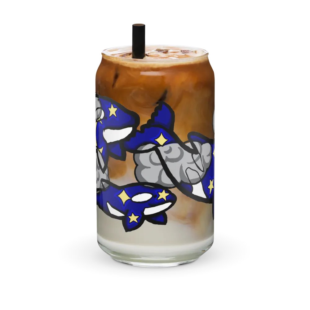 midnight orcas can-shaped glass product image (6)